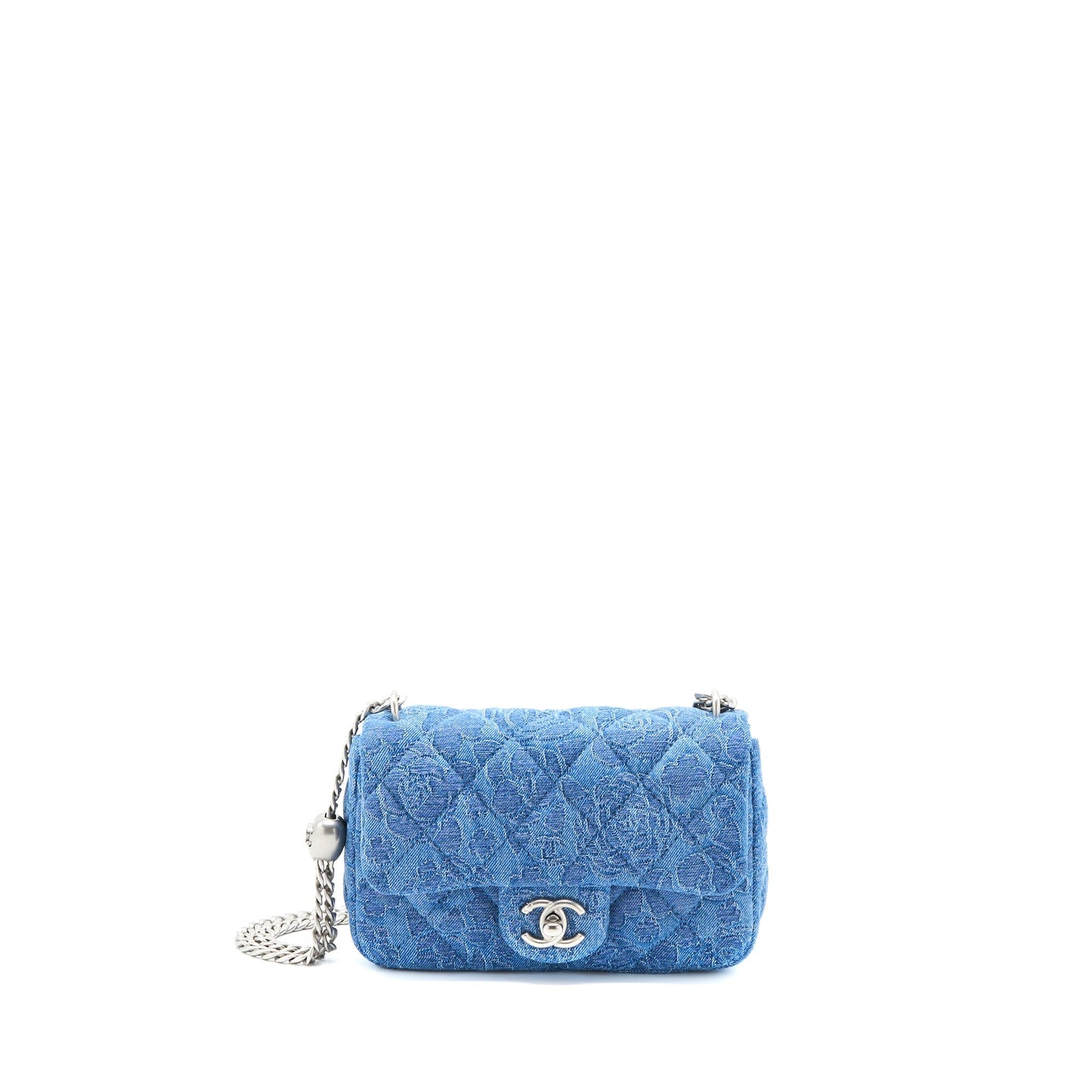 Chanel 23P Mini Coco Love Flap Bag Camellia Denim Blue  (Microchip)