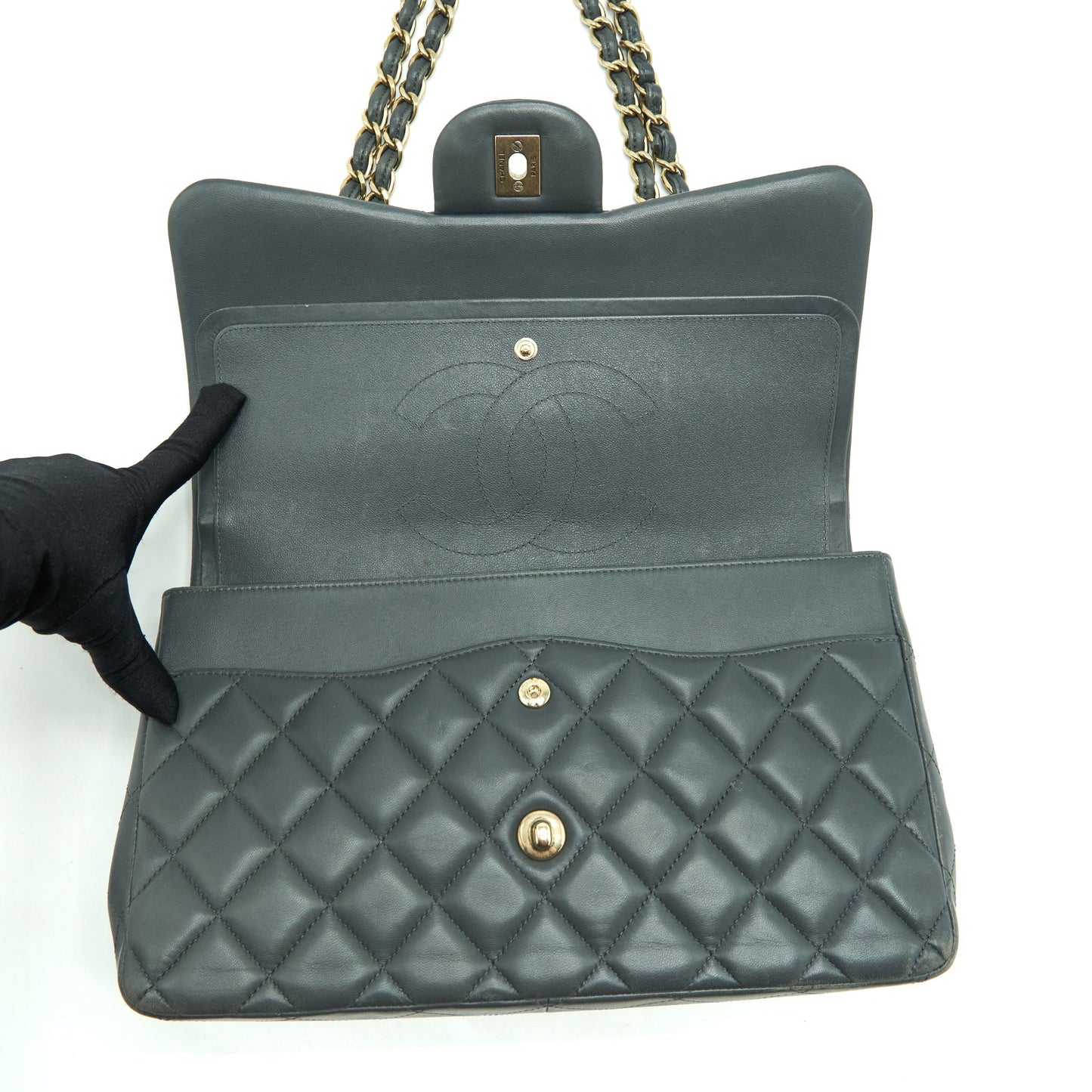 Chanel Jumbo Classic Double Flap Bag Lambskin Grey