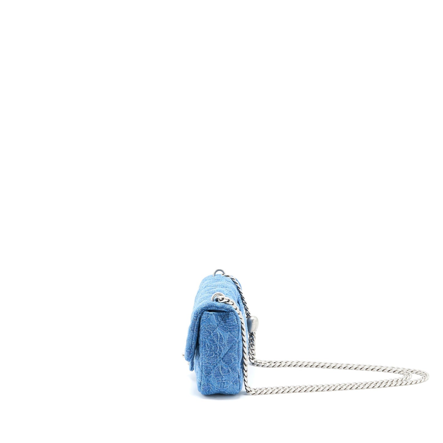 Chanel 23P Mini Coco Love Flap Bag Camellia Denim Blue  (Microchip)