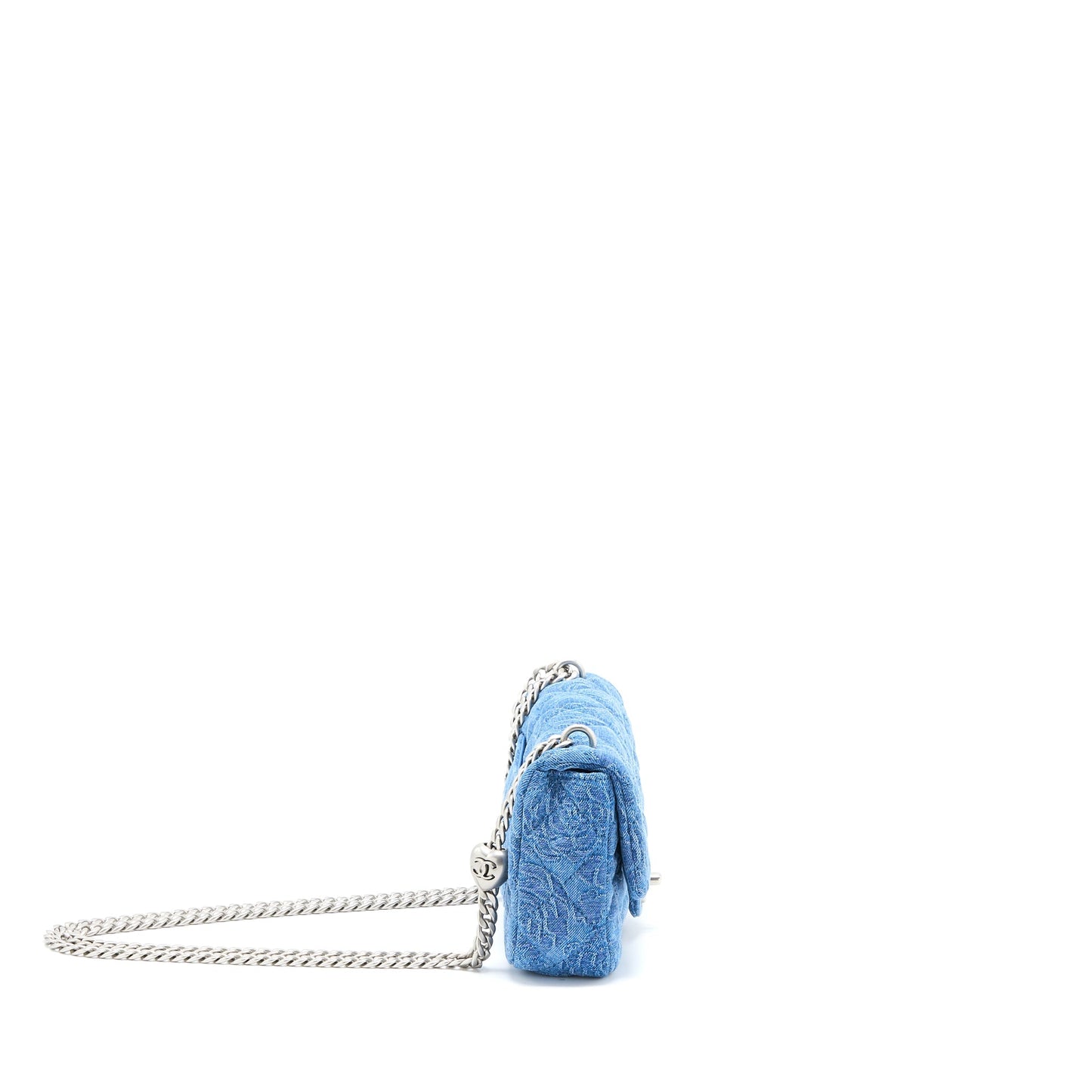 Chanel 23P Mini Coco Love Flap Bag Camellia Denim Blue  (Microchip)