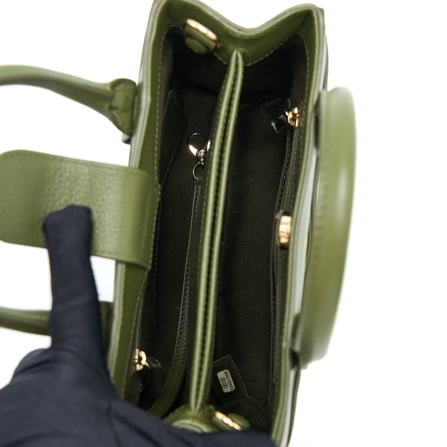 Chanel Small Top Handle Tote Calfskin Green L