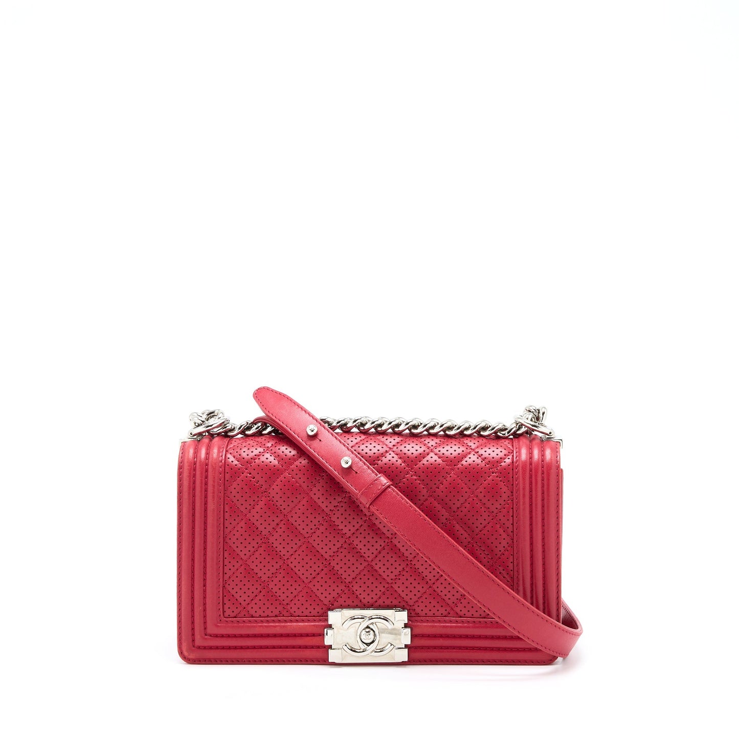 Chanel Medium Boy Bag Lambskin Red