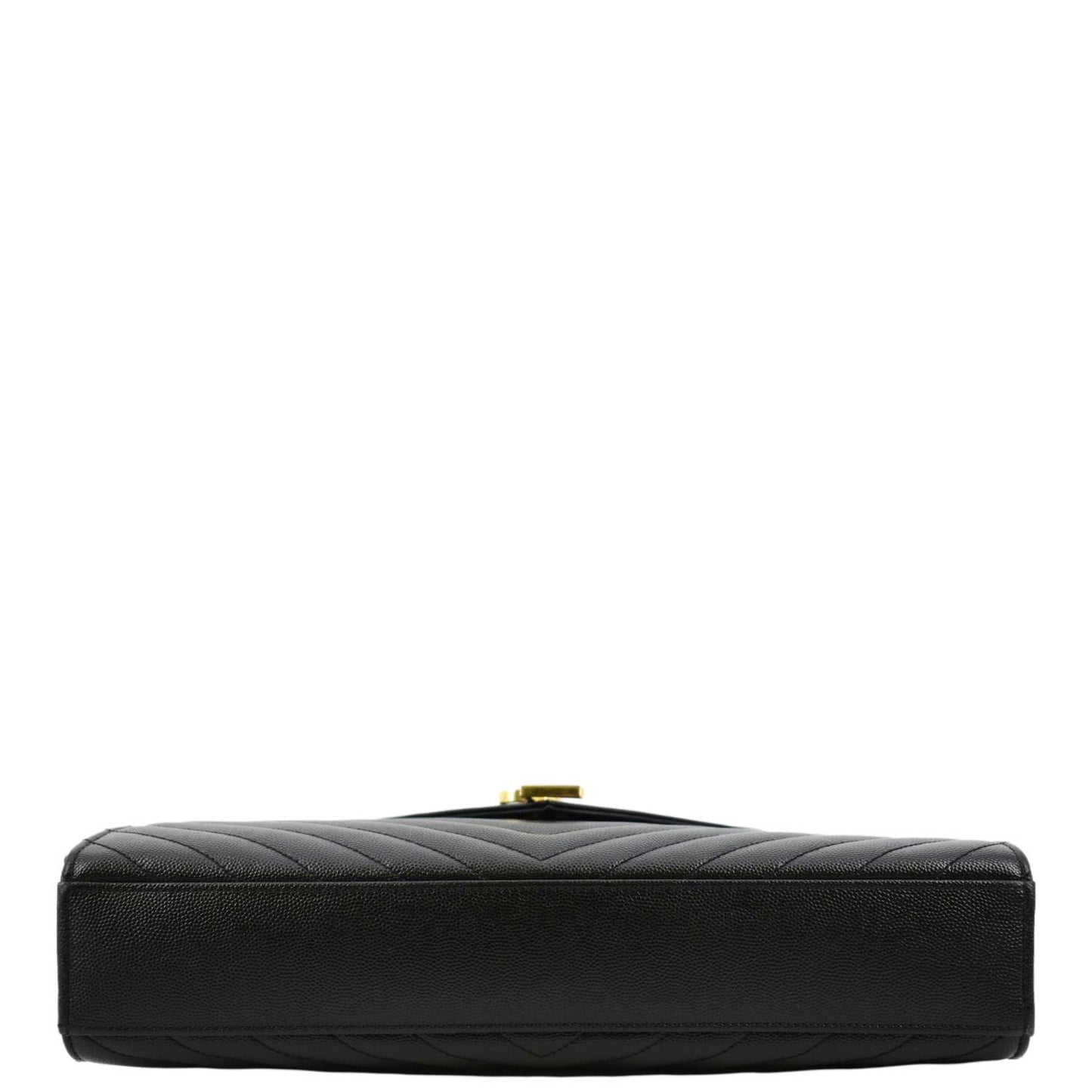 YVES SAINT LAURENT Large Envelope Flap Matelasse Leather Shoulder Bag Black