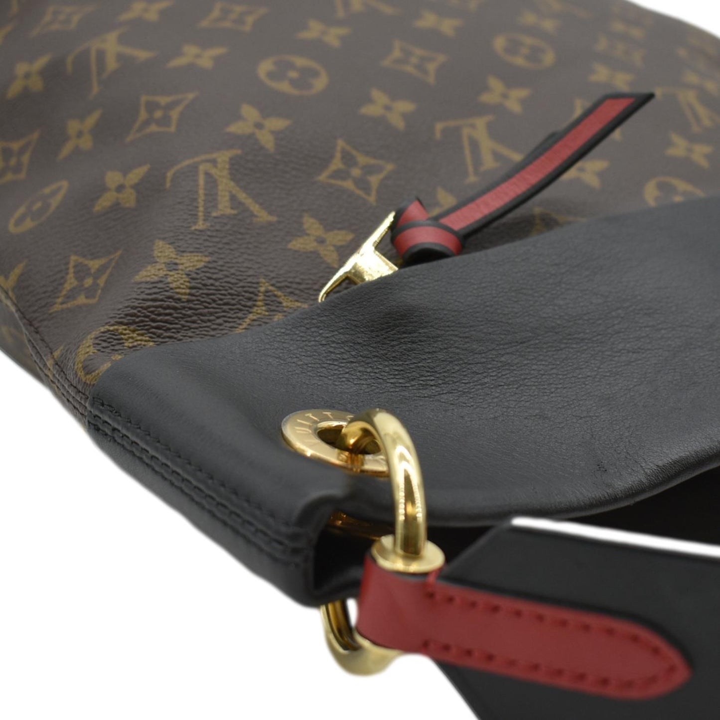 LOUIS VUITTON Tuileries Monogram Canvas Hobo Bag Brown