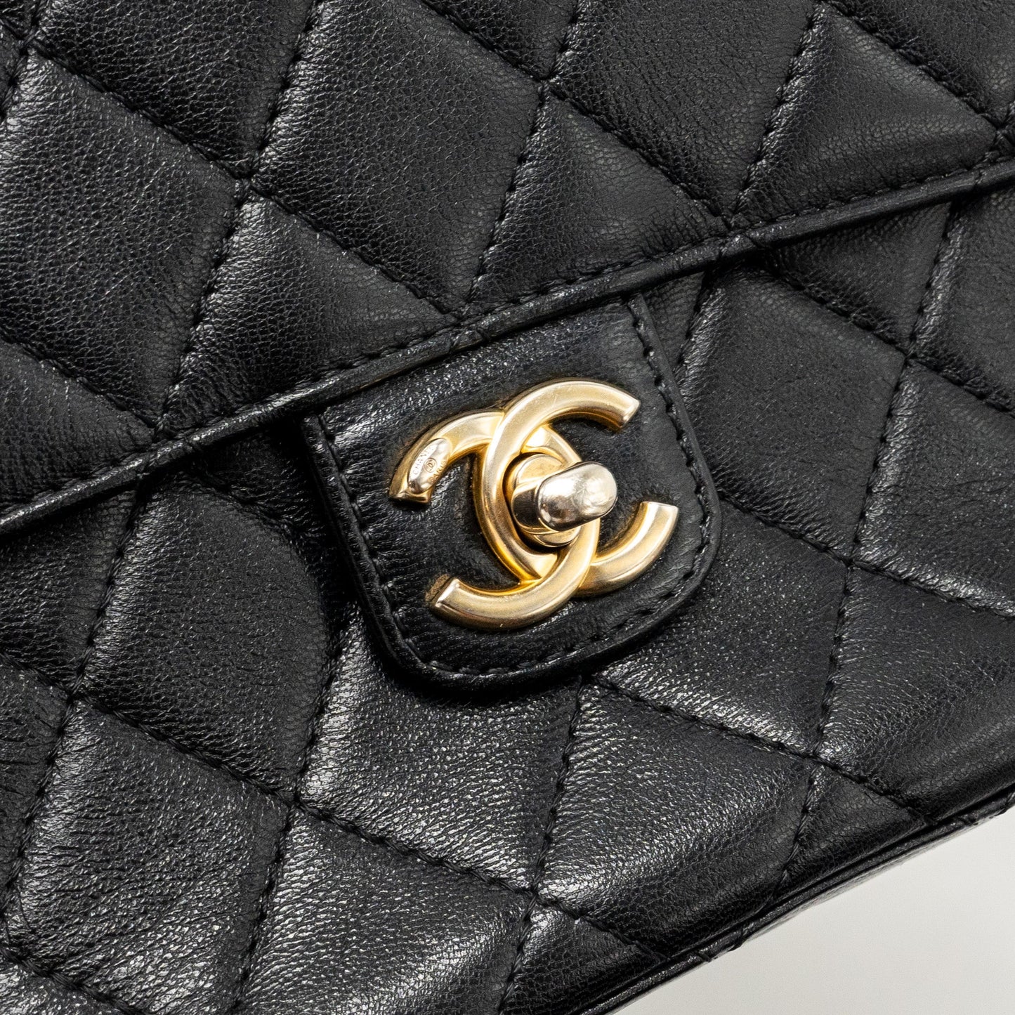 Chanel Retro Classic New Square Large Flap Bag Goatskin Black  (Microchip)