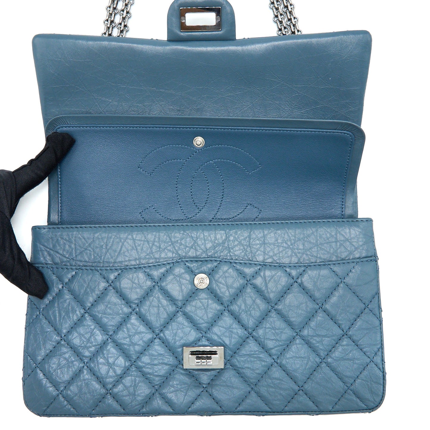 Chanel 2.55 226 Reissue Flap Bag Calfskin Blue Grey
