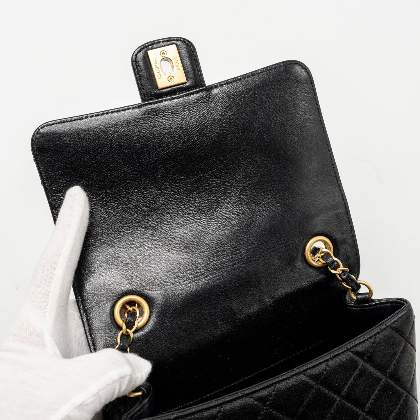 Chanel Retro Classic New Square Large Flap Bag Goatskin Black  (Microchip)