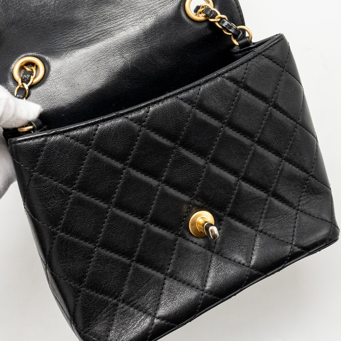 Chanel Retro Classic New Square Large Flap Bag Goatskin Black  (Microchip)