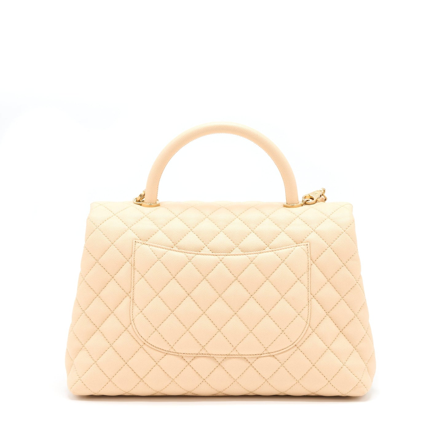 Chanel Coco Top Handle Flap Bag Caviar Beige