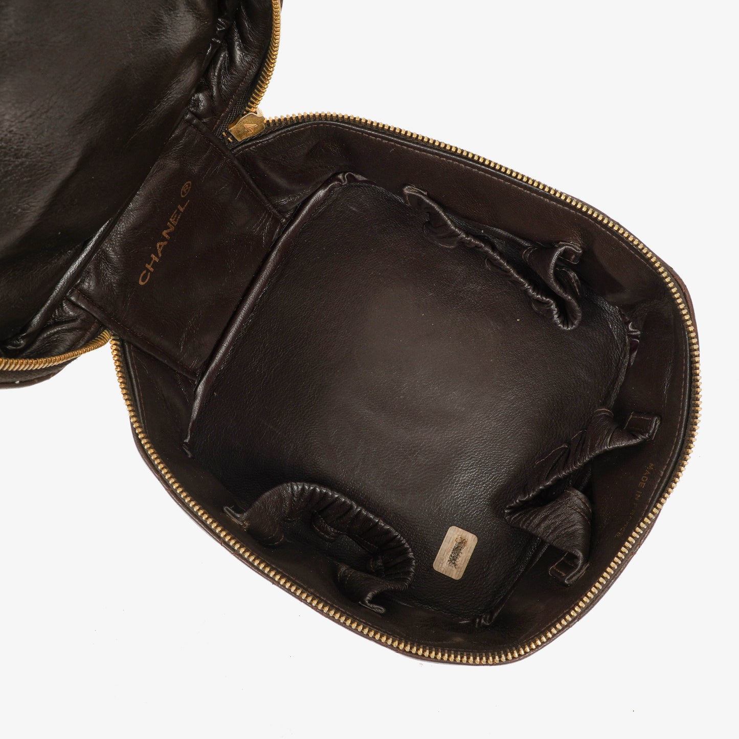 Chanel Brown Leather Vanity Case