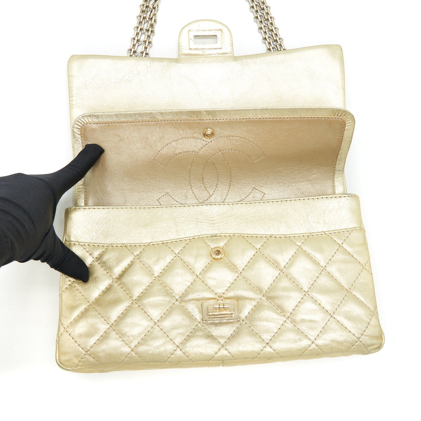 Chanel 2.55 Reissue 226 Double Flap Bag Gold