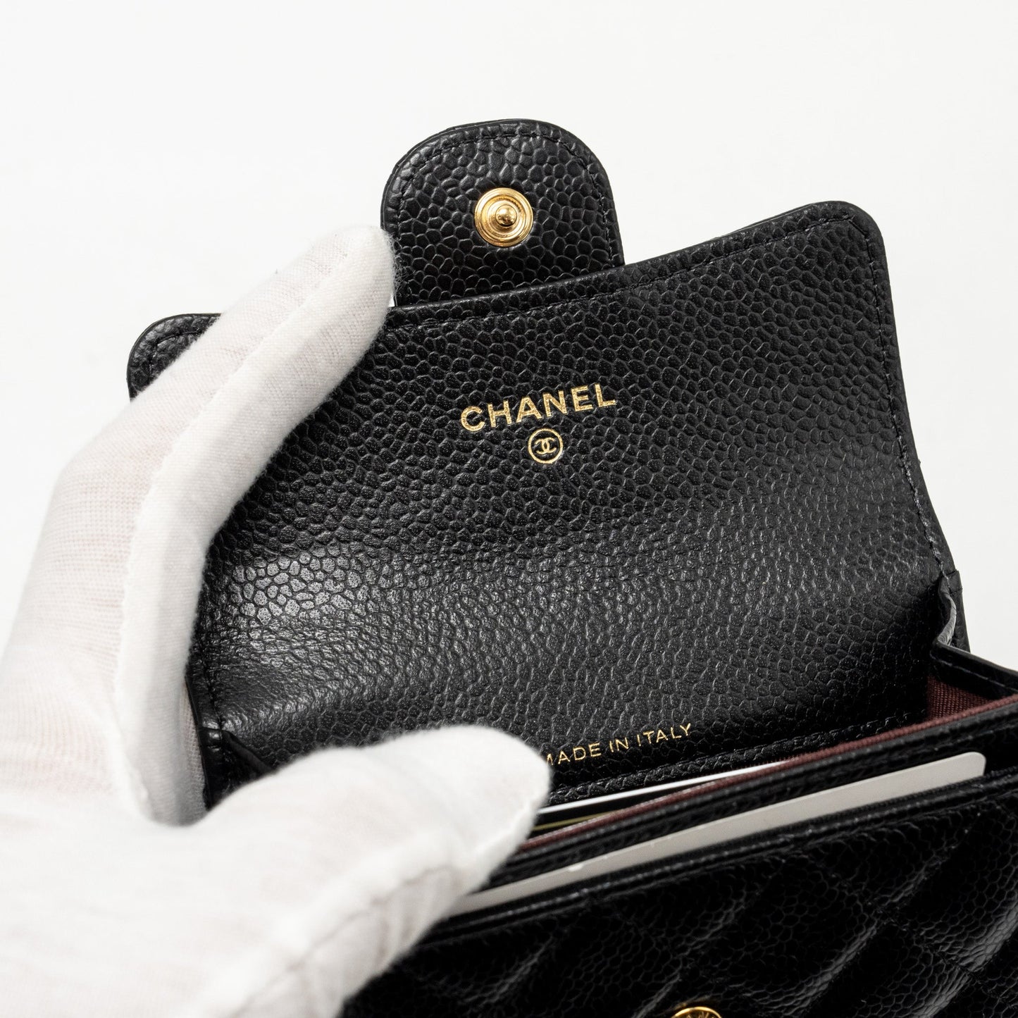 CHANEL Classic Flap Card Holder Caviar Black