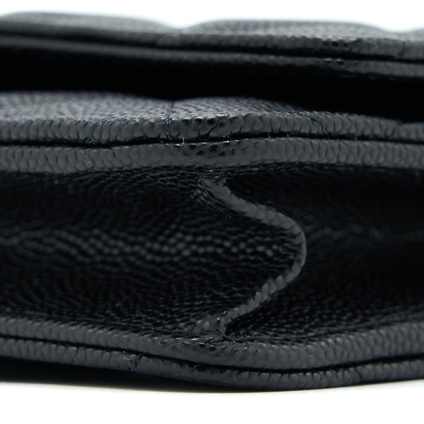 Chanel 23C Giant CC Logo Wallet on Chain Caviar Black L (Microchip)