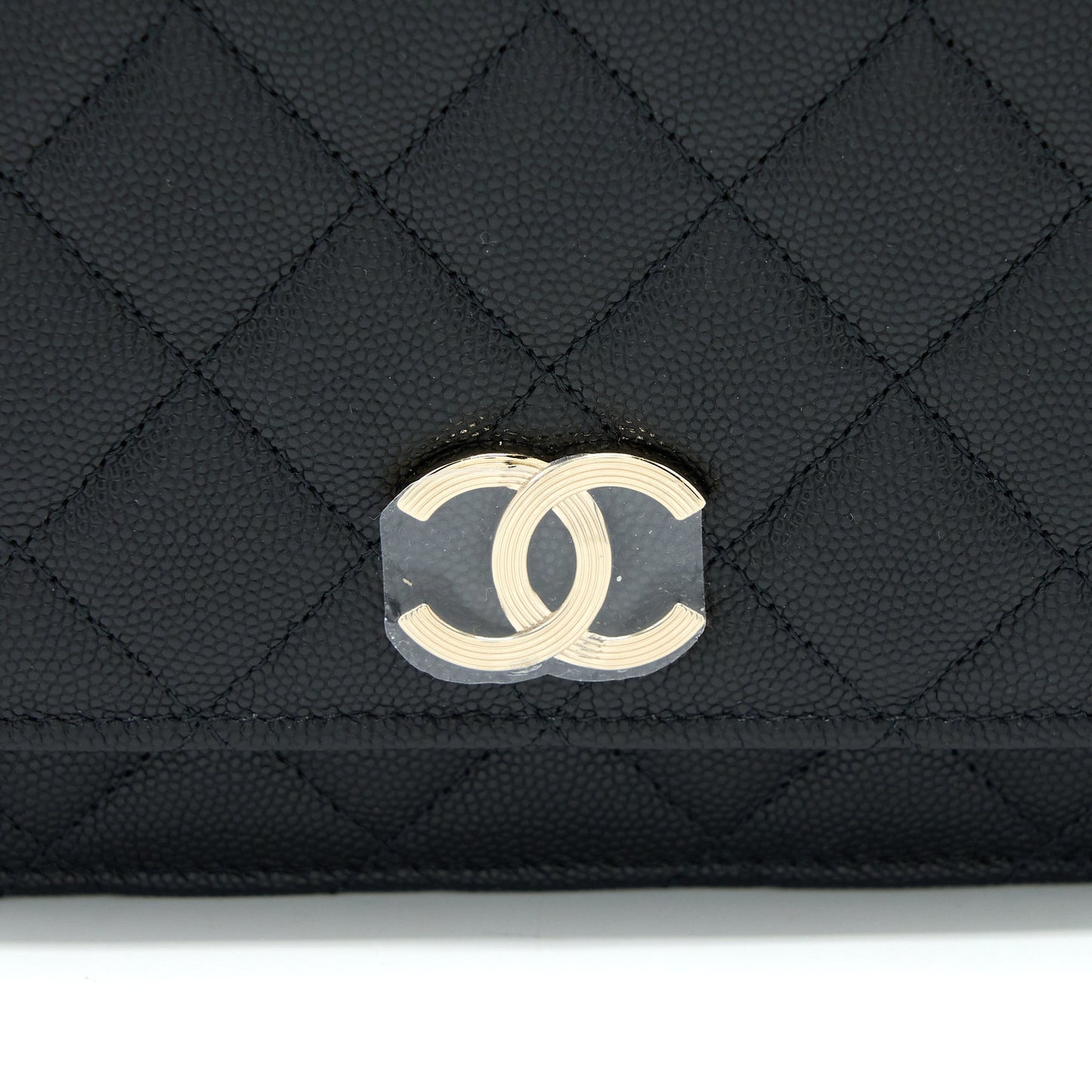Chanel 23C Giant CC Logo Wallet on Chain Caviar Black L (Microchip)