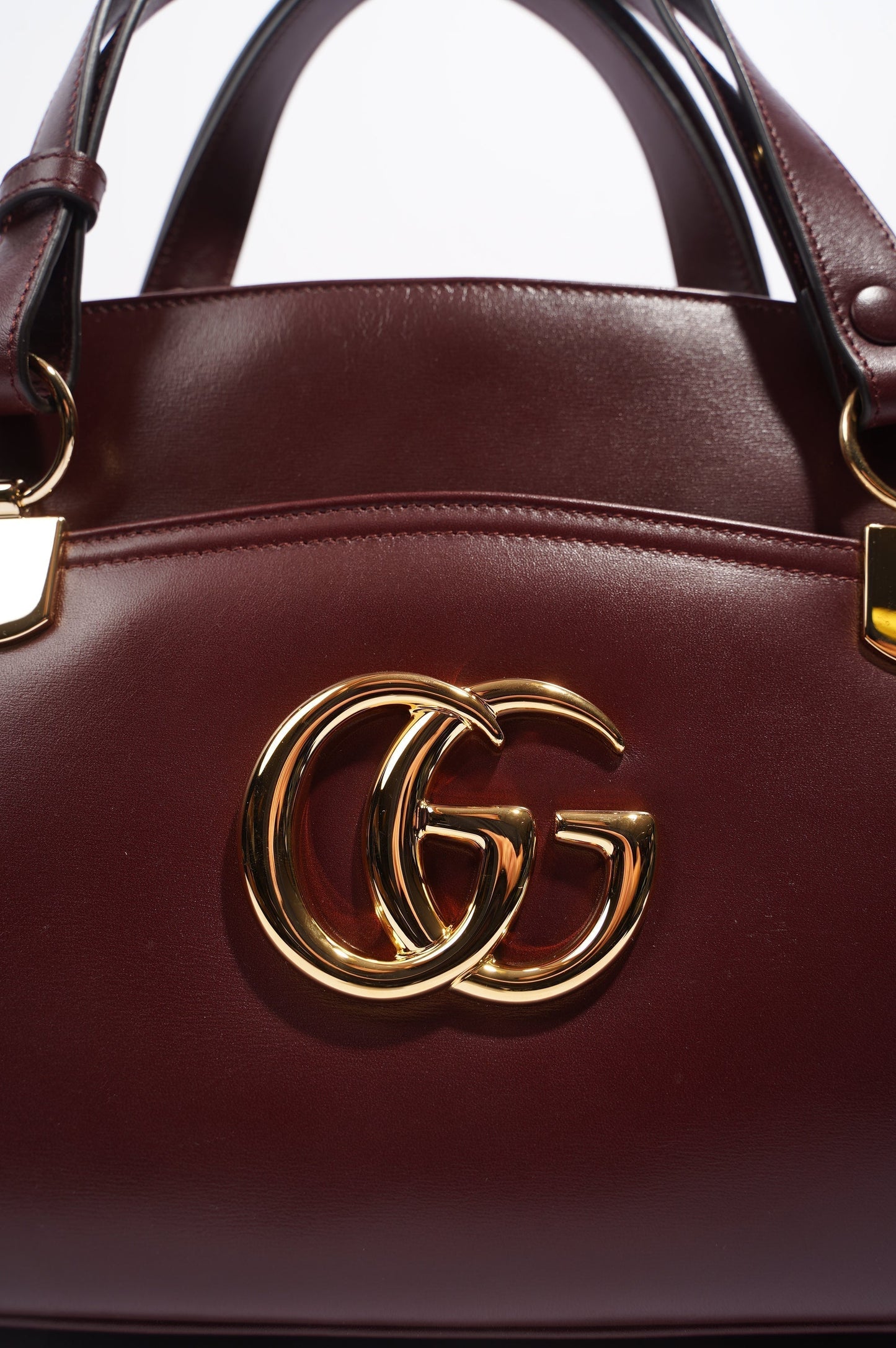 Gucci Womens Arli Shoulder Bag Red Leather Large