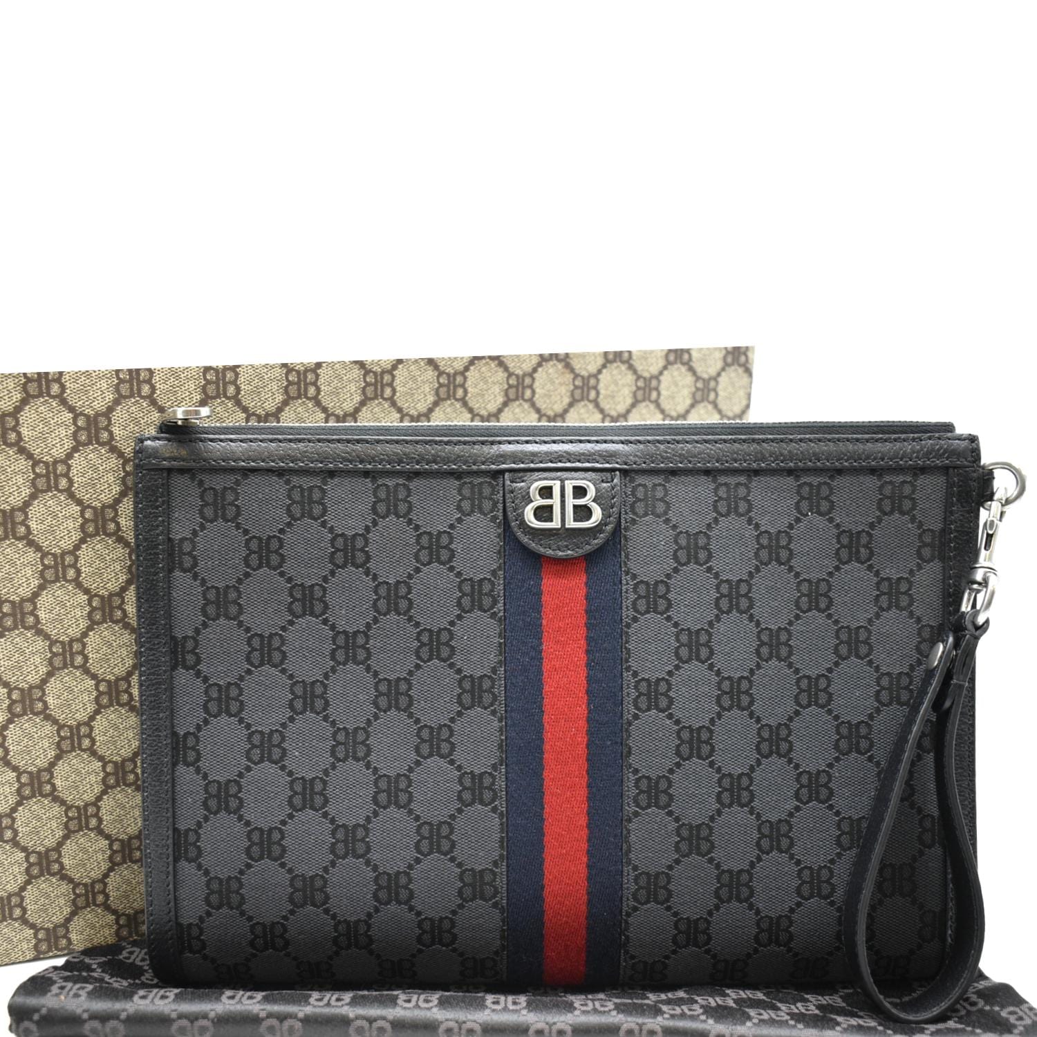 Gucci Leather Canvas Clutch