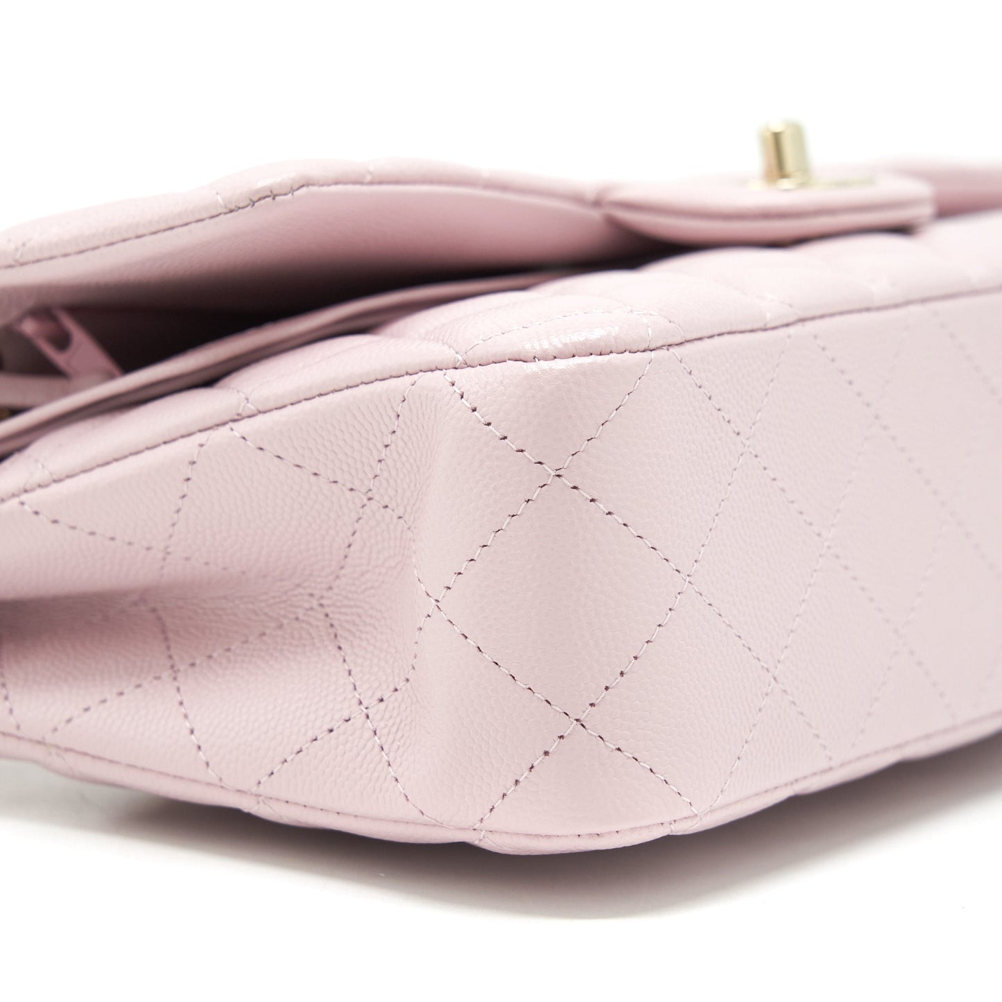 Chanel Medium Classic Double Flap Bag 21S Caviar Light Pink L
