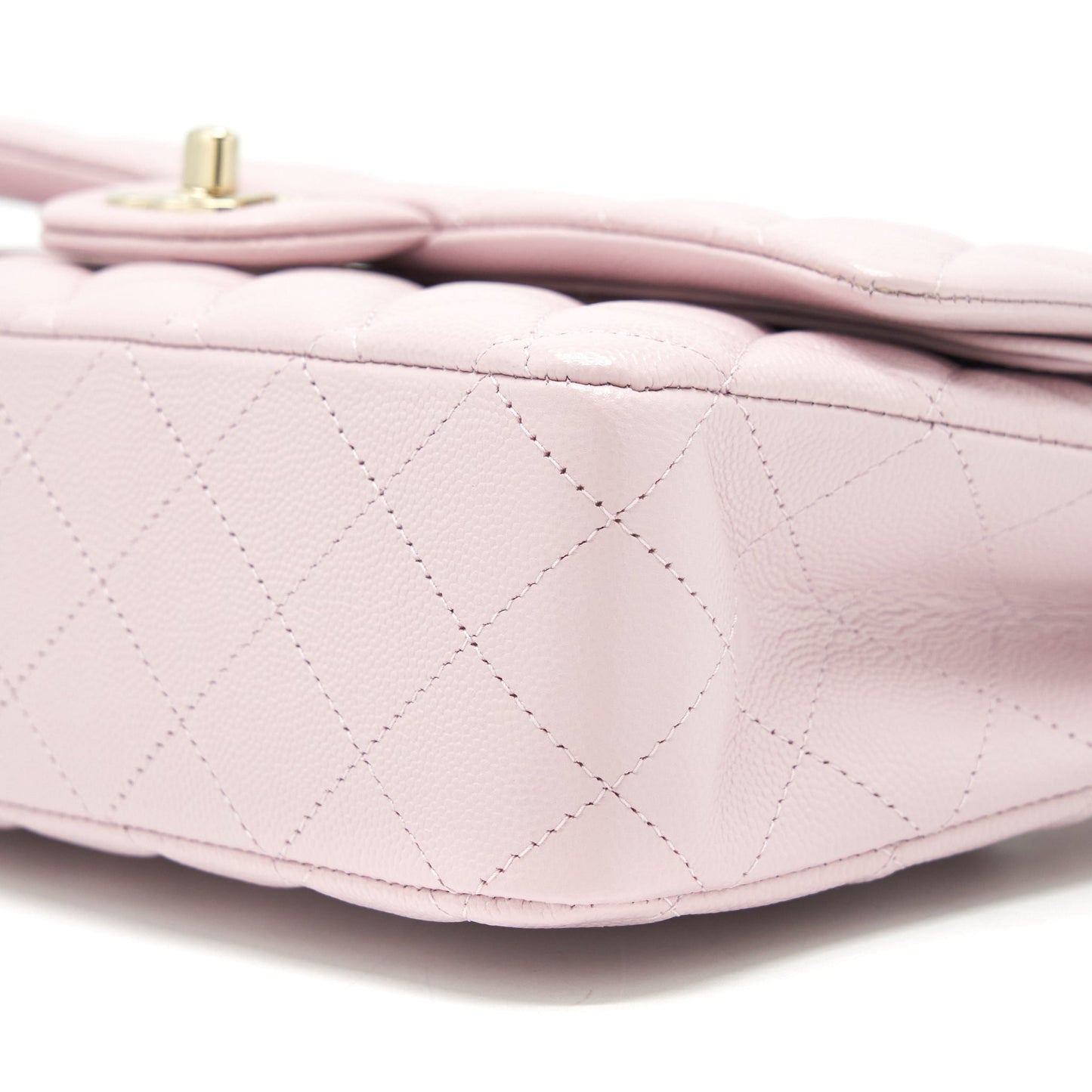 Chanel Medium Classic Double Flap Bag 21S Caviar Light Pink L