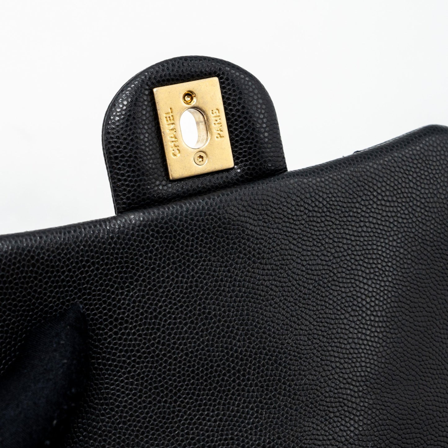 CHANEL Mini twist your button square flap bag caviar BLACK