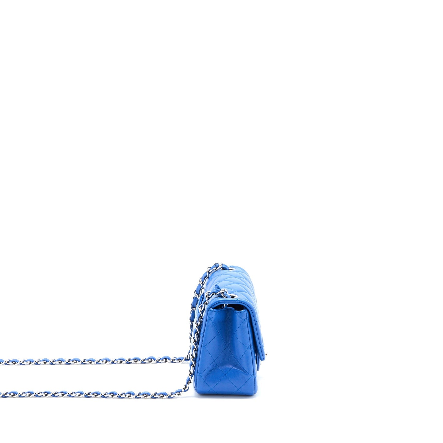 Chanel Mini Square Flap Bag Lambskin Blue