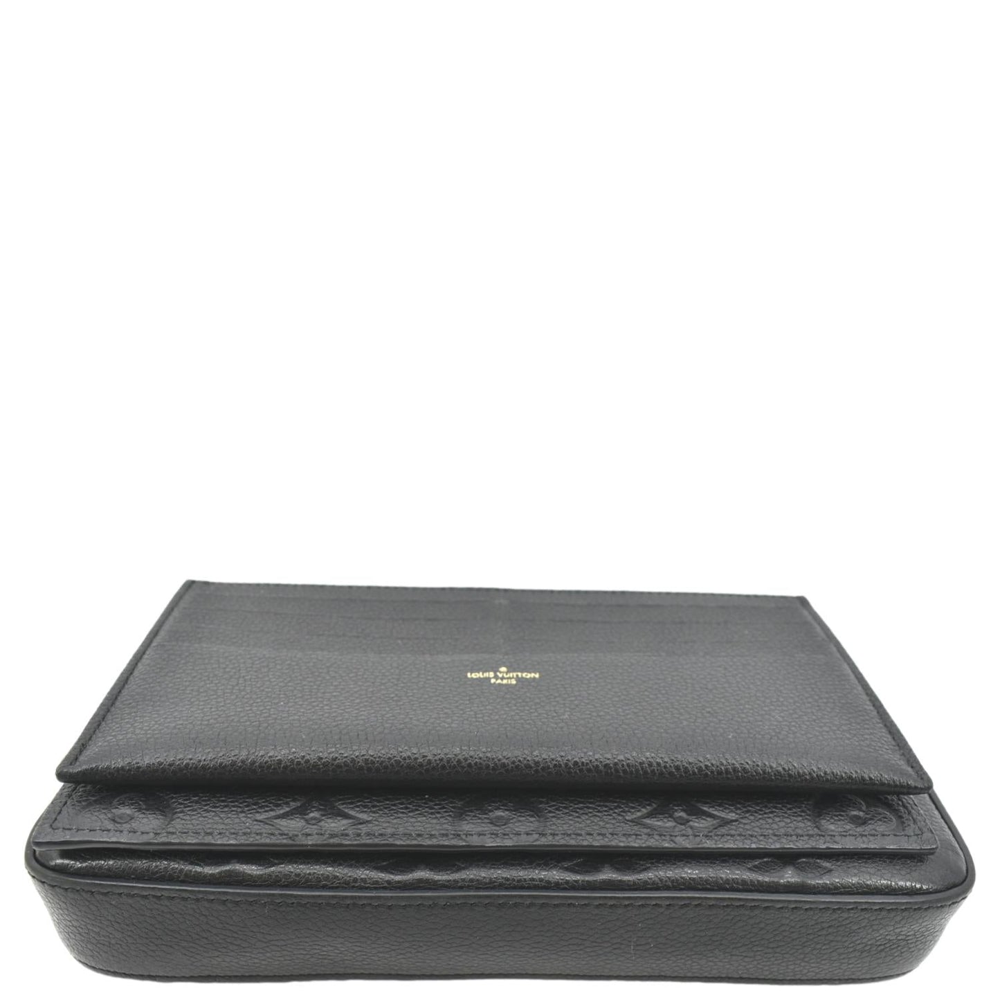 LOUIS VUITTON Felicie Monogram Empreinte Chain Pochette Crossbody Bag Black