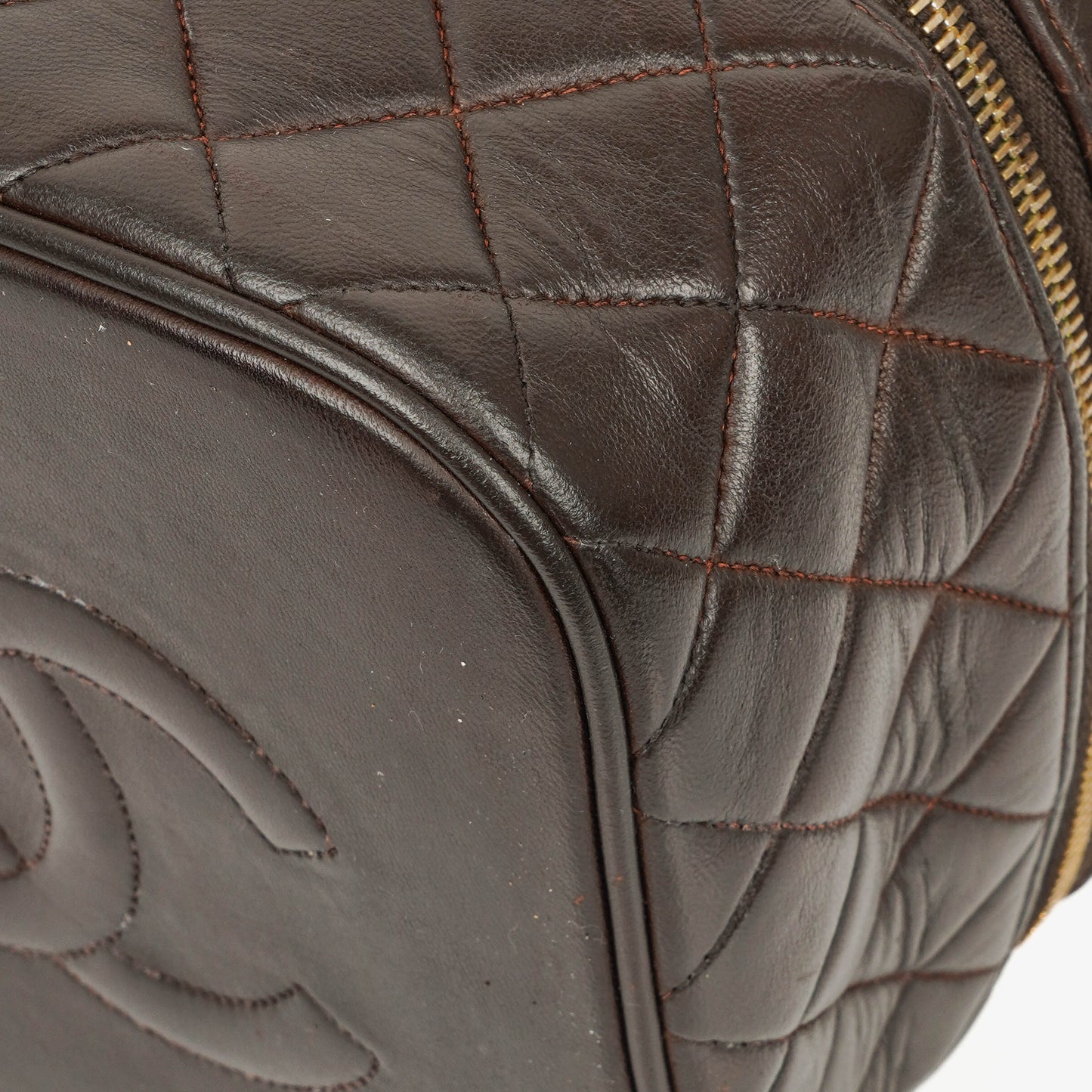 Chanel Brown Leather Vanity Case