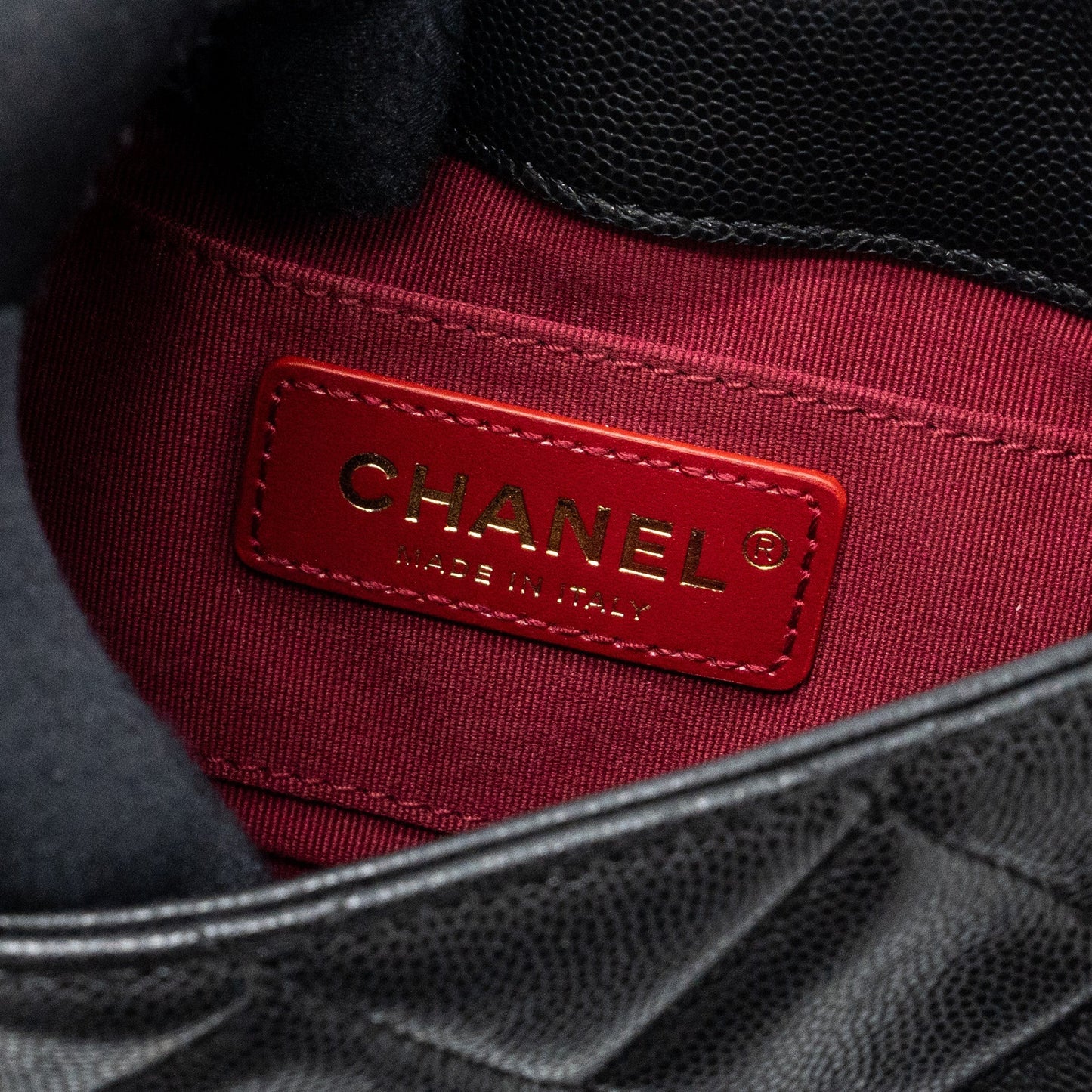 CHANEL Mini twist your button square flap bag caviar BLACK