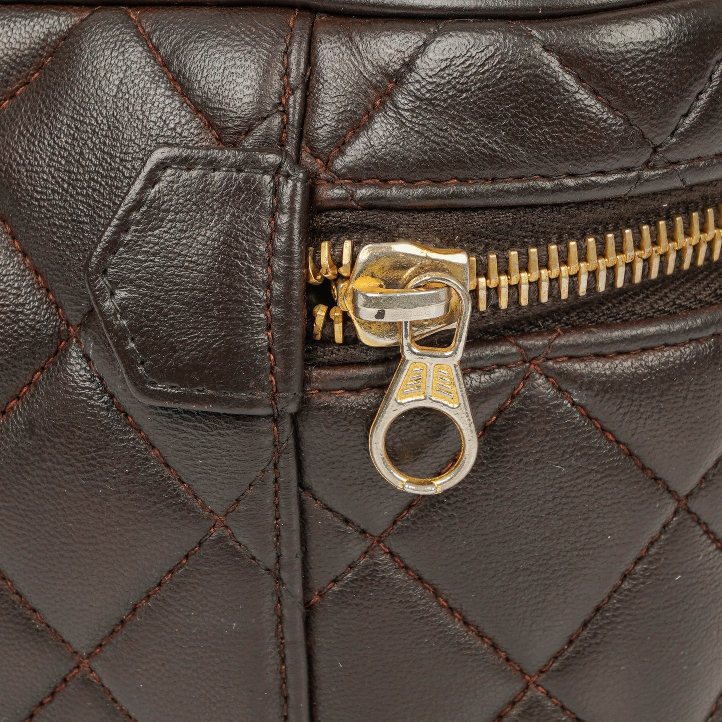 Chanel Brown Leather Vanity Case