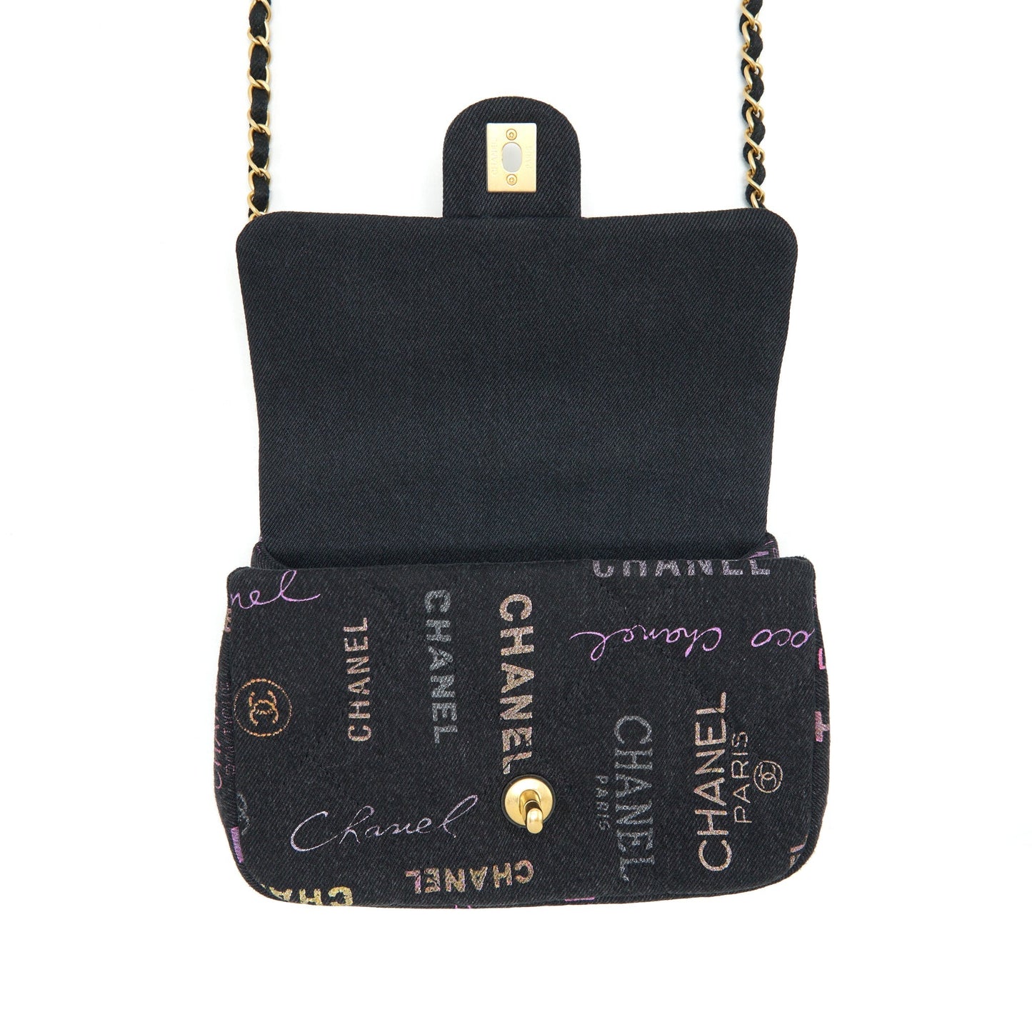Chanel 22P Small Flap Bag 23cm Denim Black