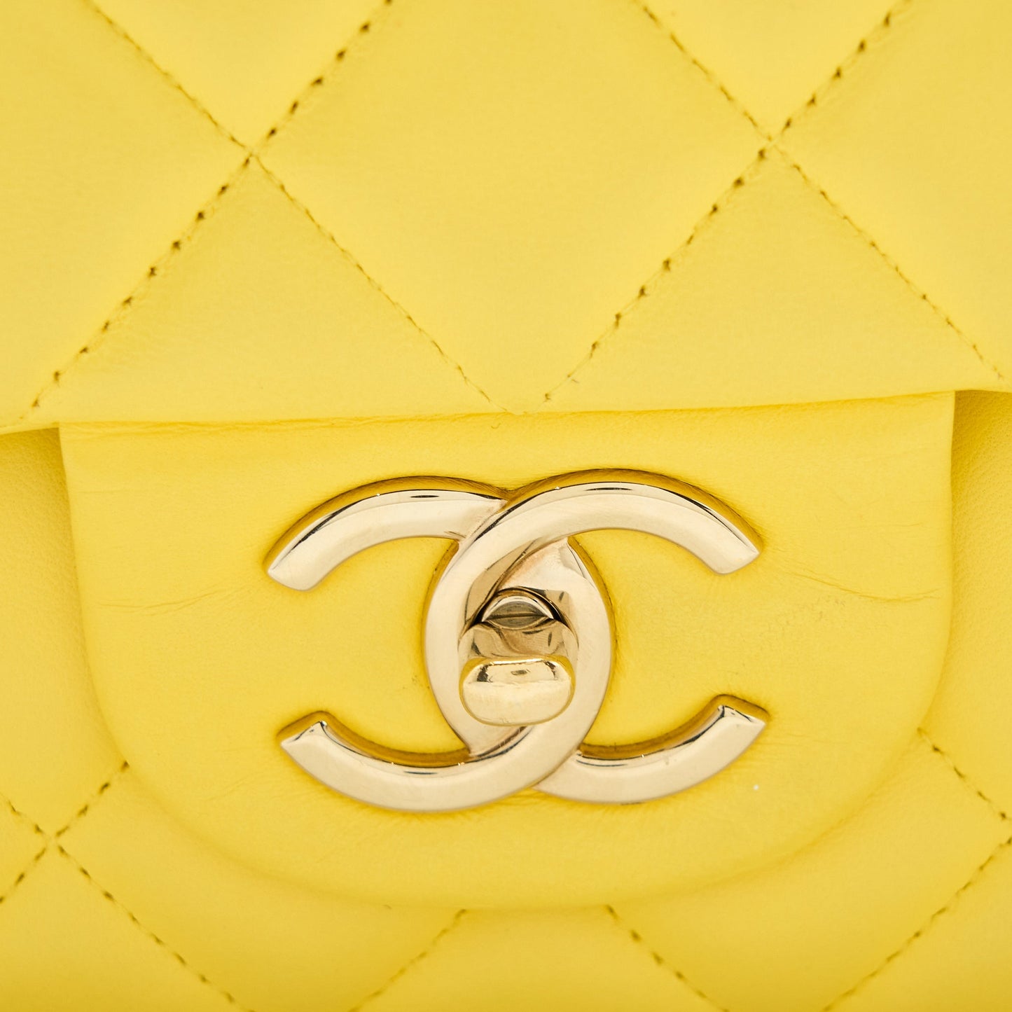 Chanel Maxi Classic Double Flap Bag Lambskin Yellow L