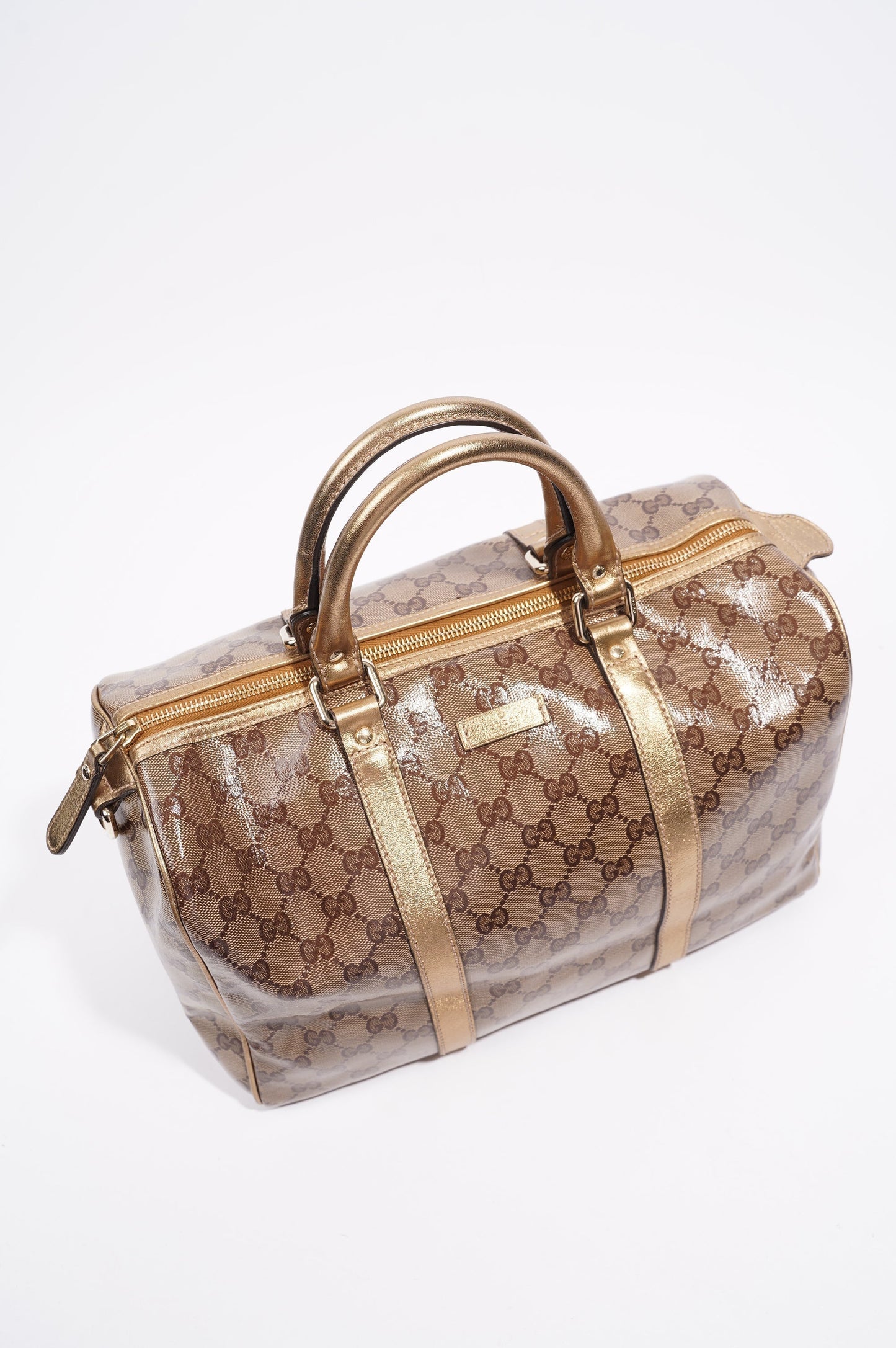 Gucci Womens Boston Bag Medium Coated Monogram