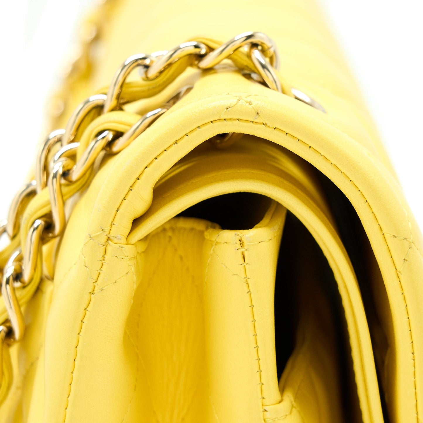 Chanel Maxi Classic Double Flap Bag Lambskin Yellow L