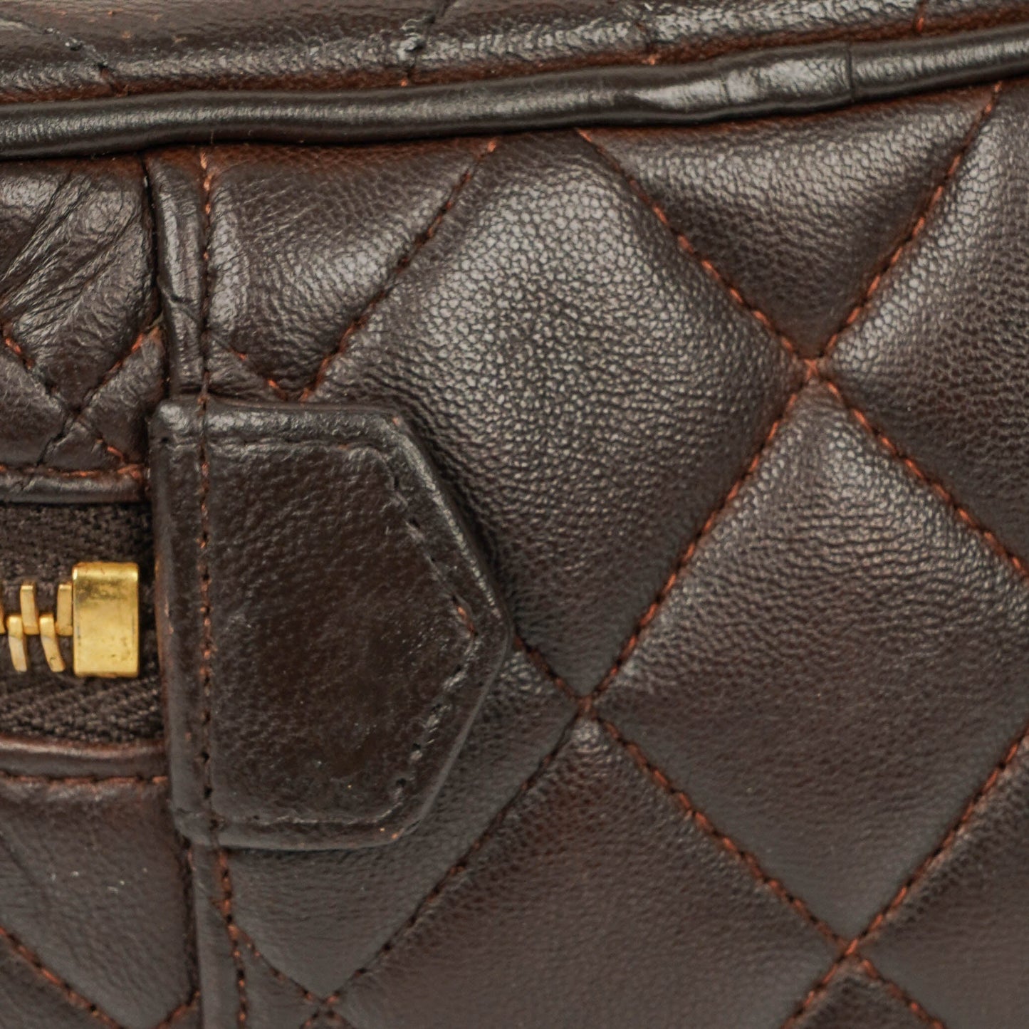 Chanel Brown Leather Vanity Case