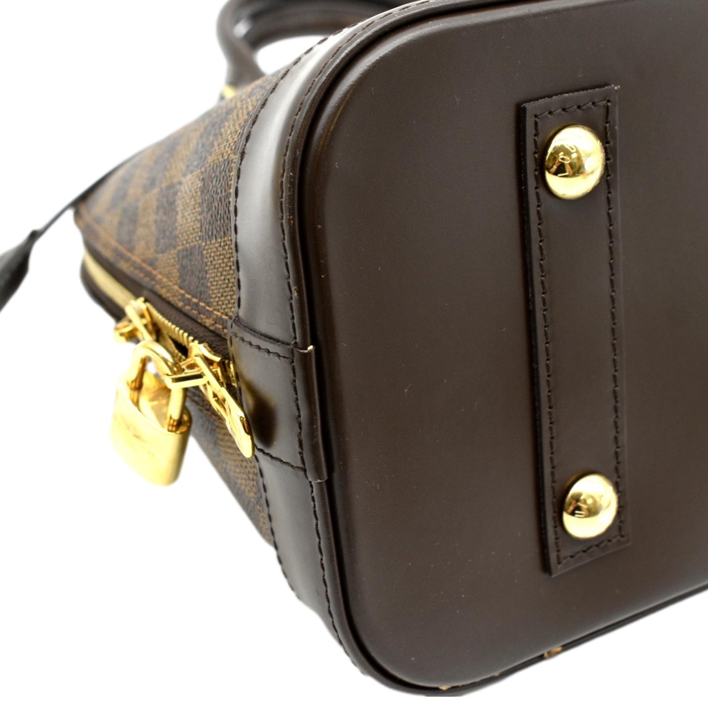 LOUIS VUITTON Alma PM Damier Ebene Satchel Bag Brown