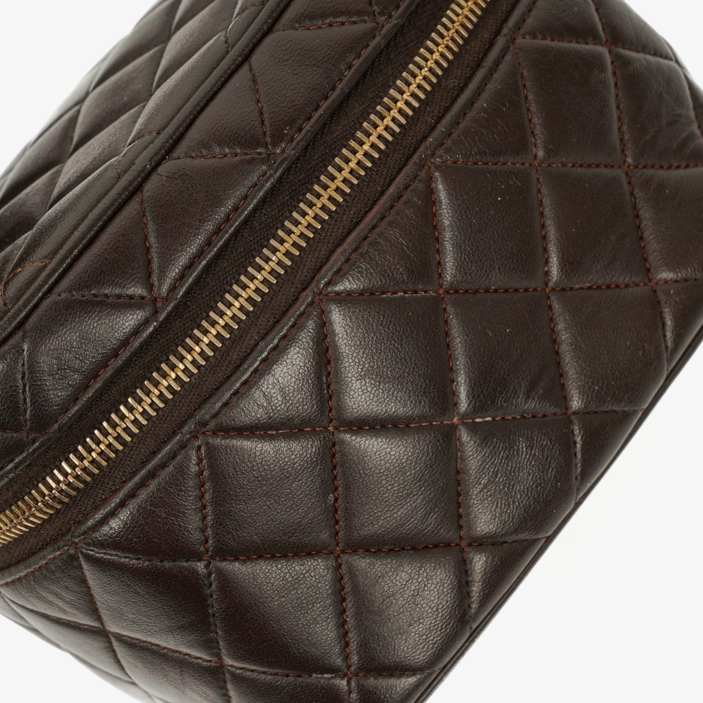Chanel Brown Leather Vanity Case