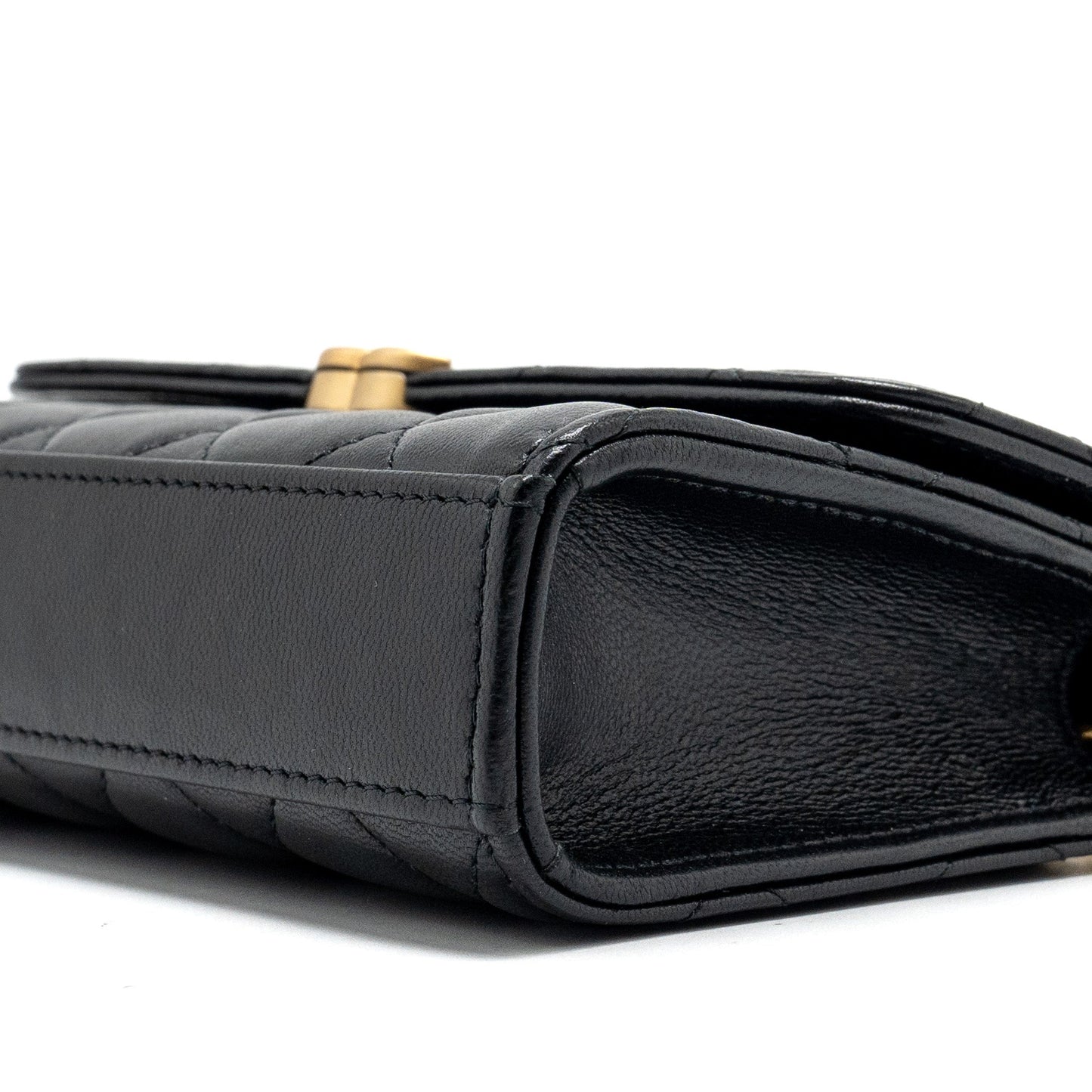 Chanel 22b Enamel Top Handle Flap Bag Lambskin Black  (Microchip)