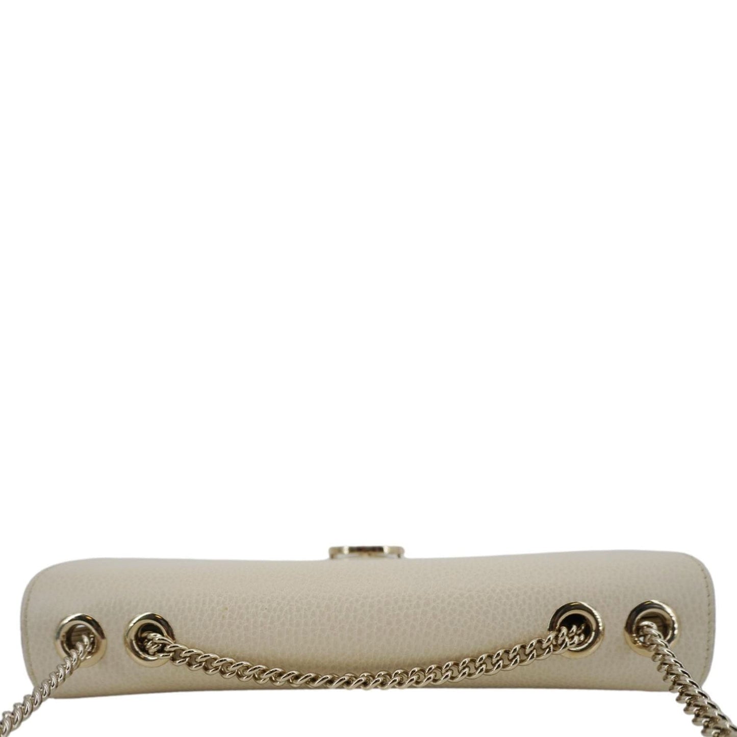 GUCCI Interlocking GG Medium Calfskin Leather Shoulder Bag Off White 510303
