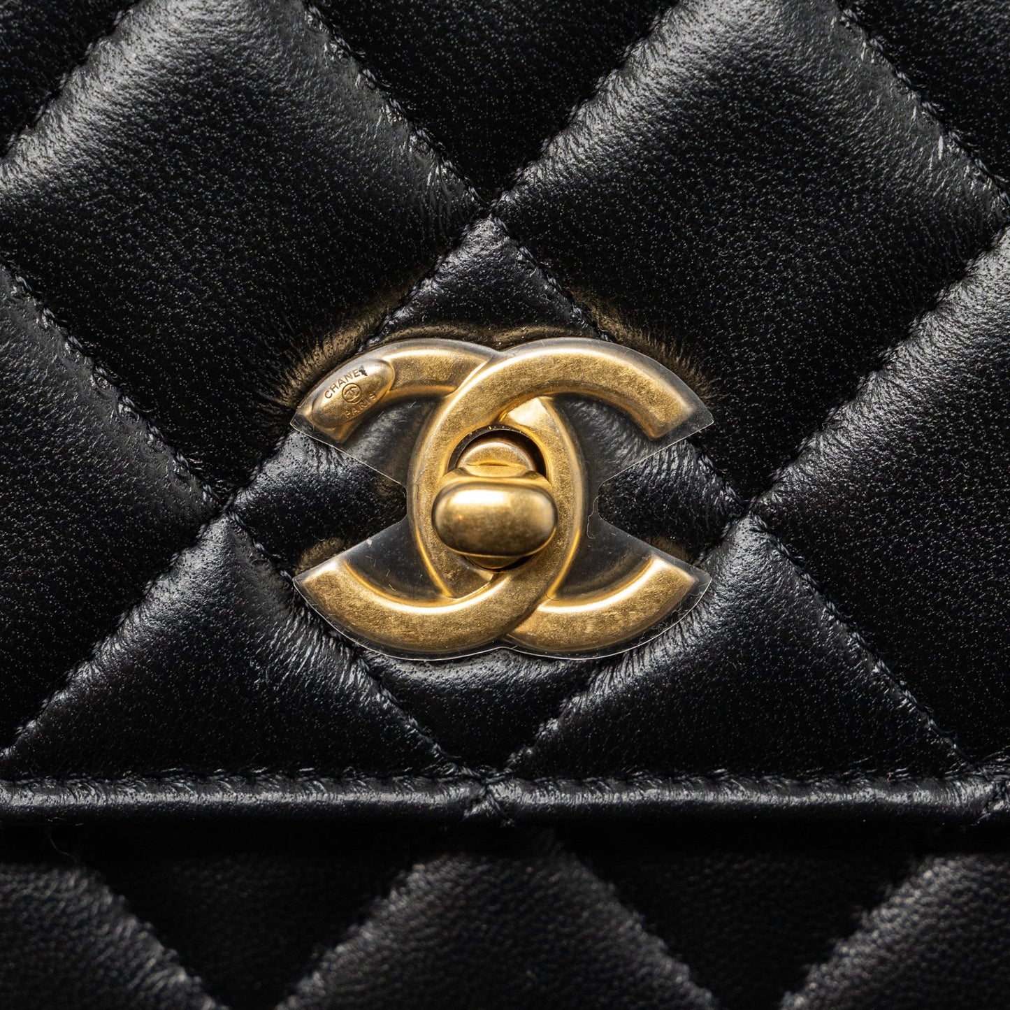 Chanel 22S Pearl Crush Wallet on Chain Lambskin Black Brushed  (Microchip)