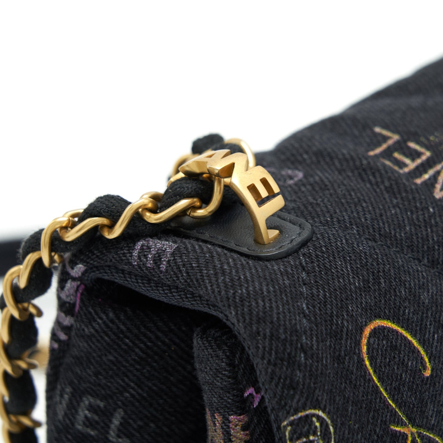 Chanel 22P Small Flap Bag 23cm Denim Black