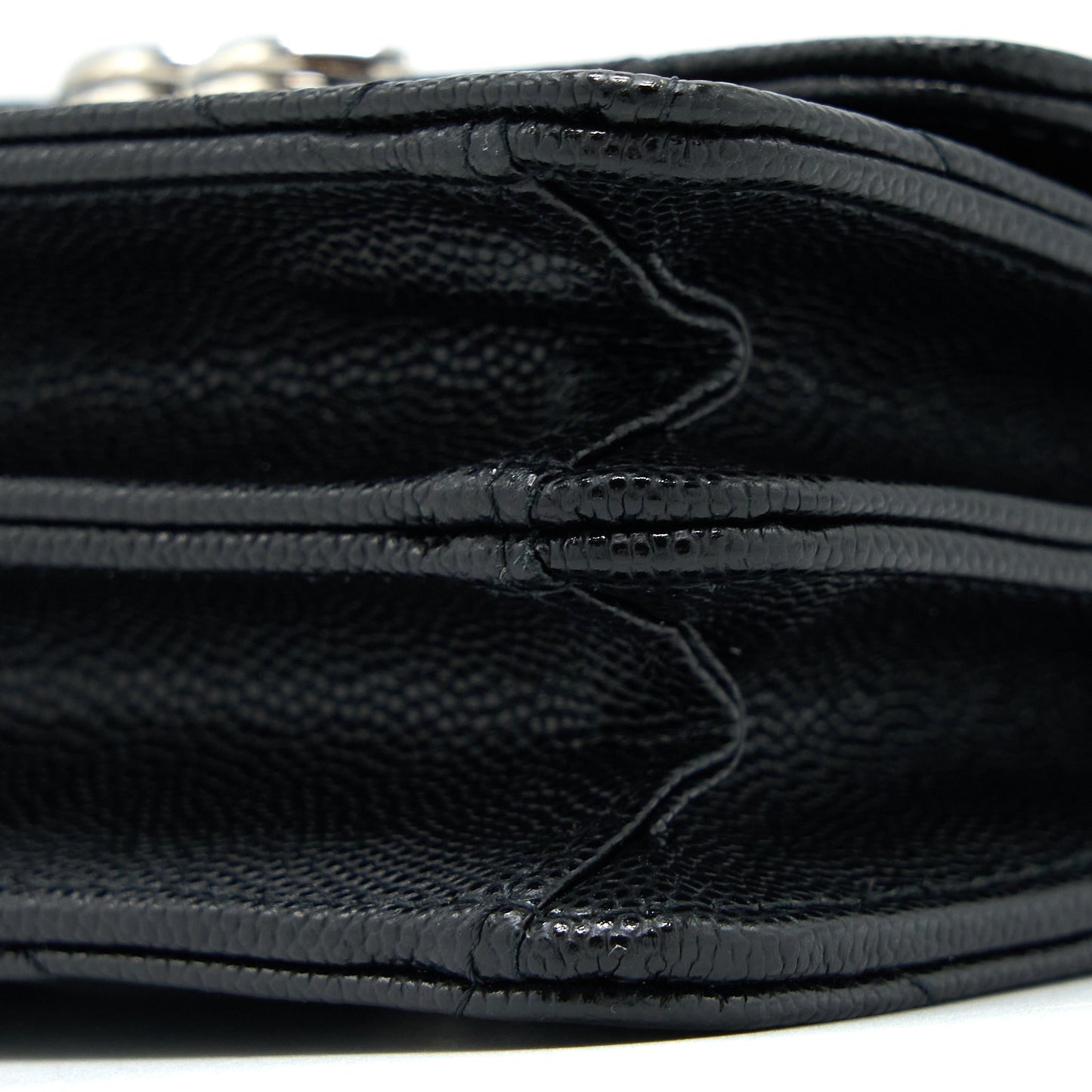 Chanel Detailed Top Handle Mini Flap Bag with Chain Caviar Black