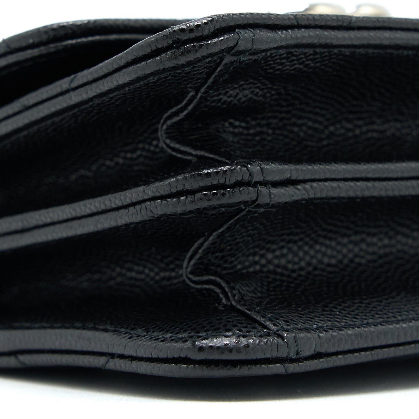 Chanel Detailed Top Handle Mini Flap Bag with Chain Caviar Black