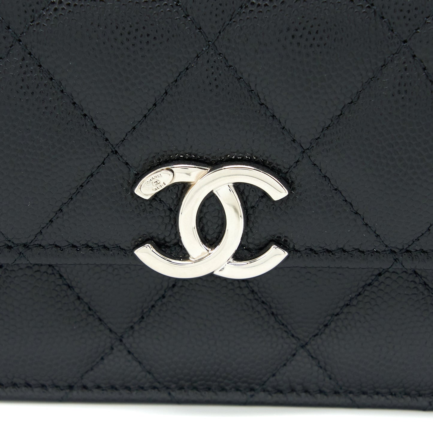Chanel Detailed Top Handle Mini Flap Bag with Chain Caviar Black