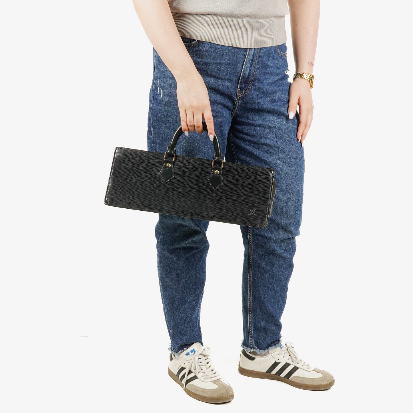 Louis Vuitton Black EPI Leather Sac Triangle Bag