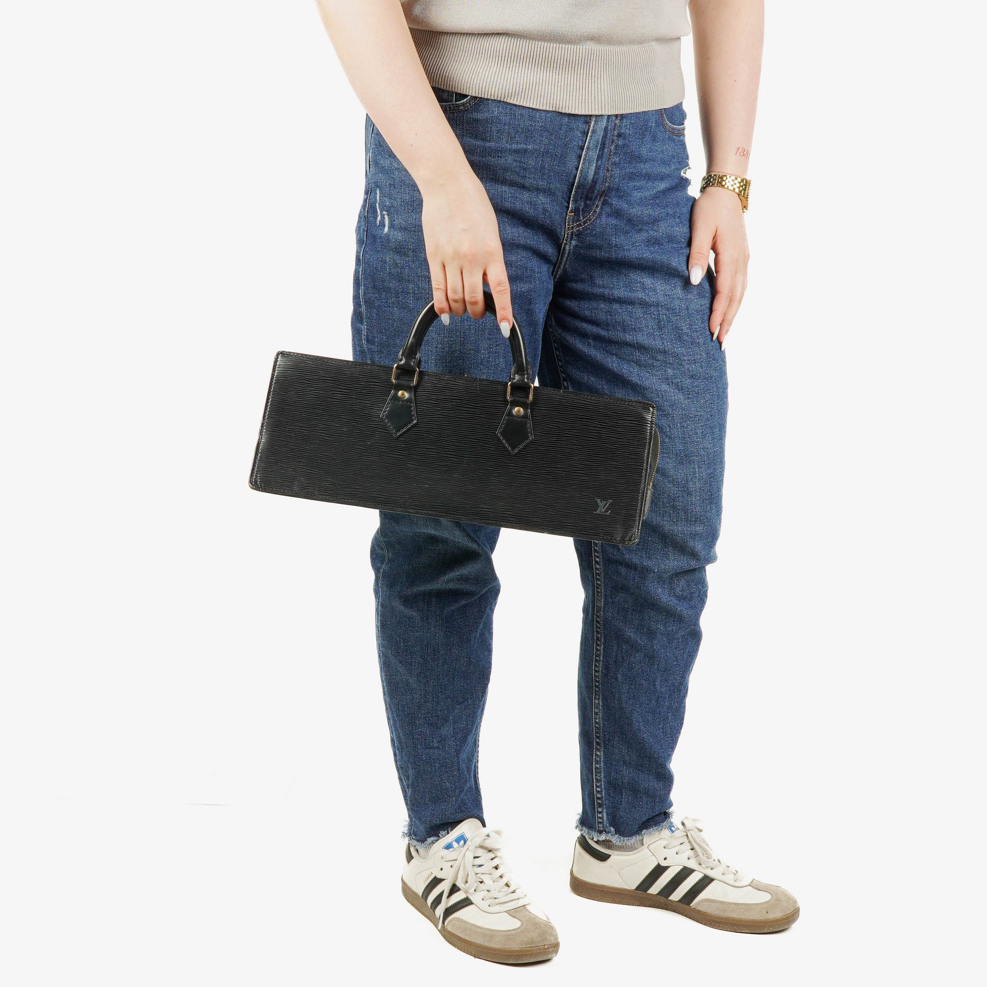 Louis Vuitton Black EPI Leather Sac Triangle Bag