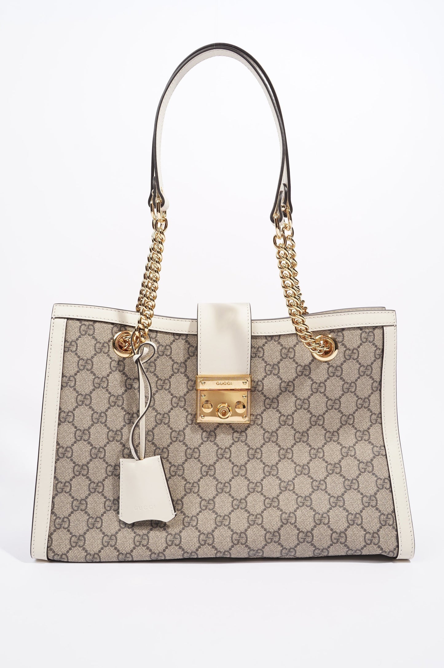 Gucci Womens Padlock Bag Supreme / White Medium