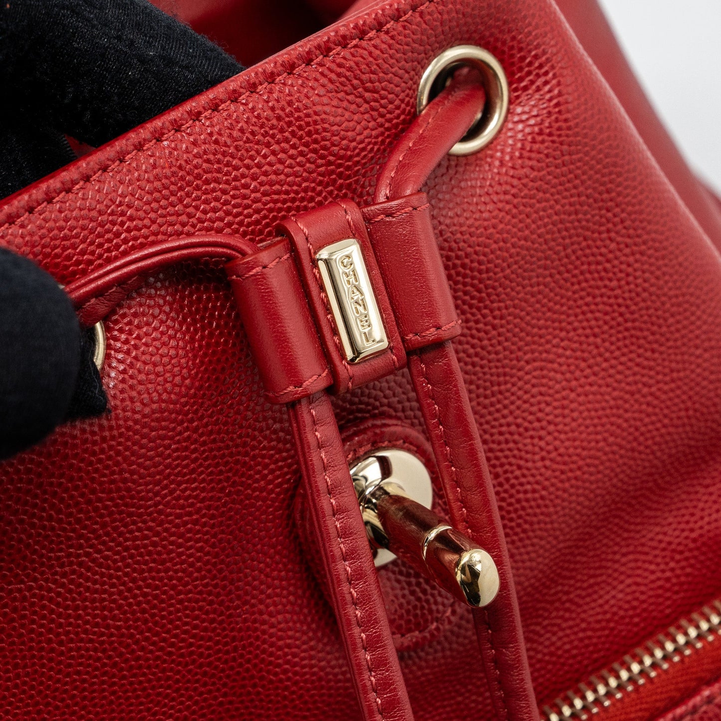 Chanel affinity backpack caviar red