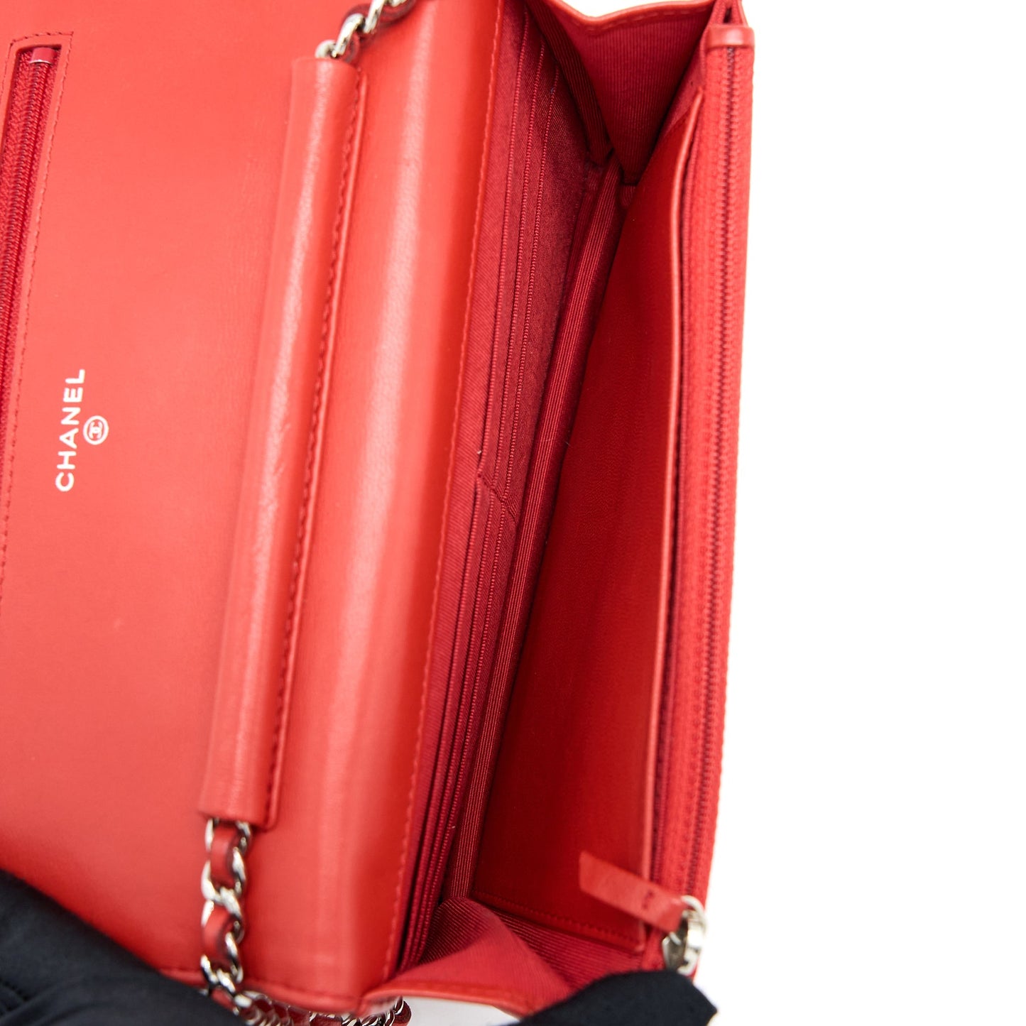 Chanel Classic Wallet On Chain Lambskin Orange Red