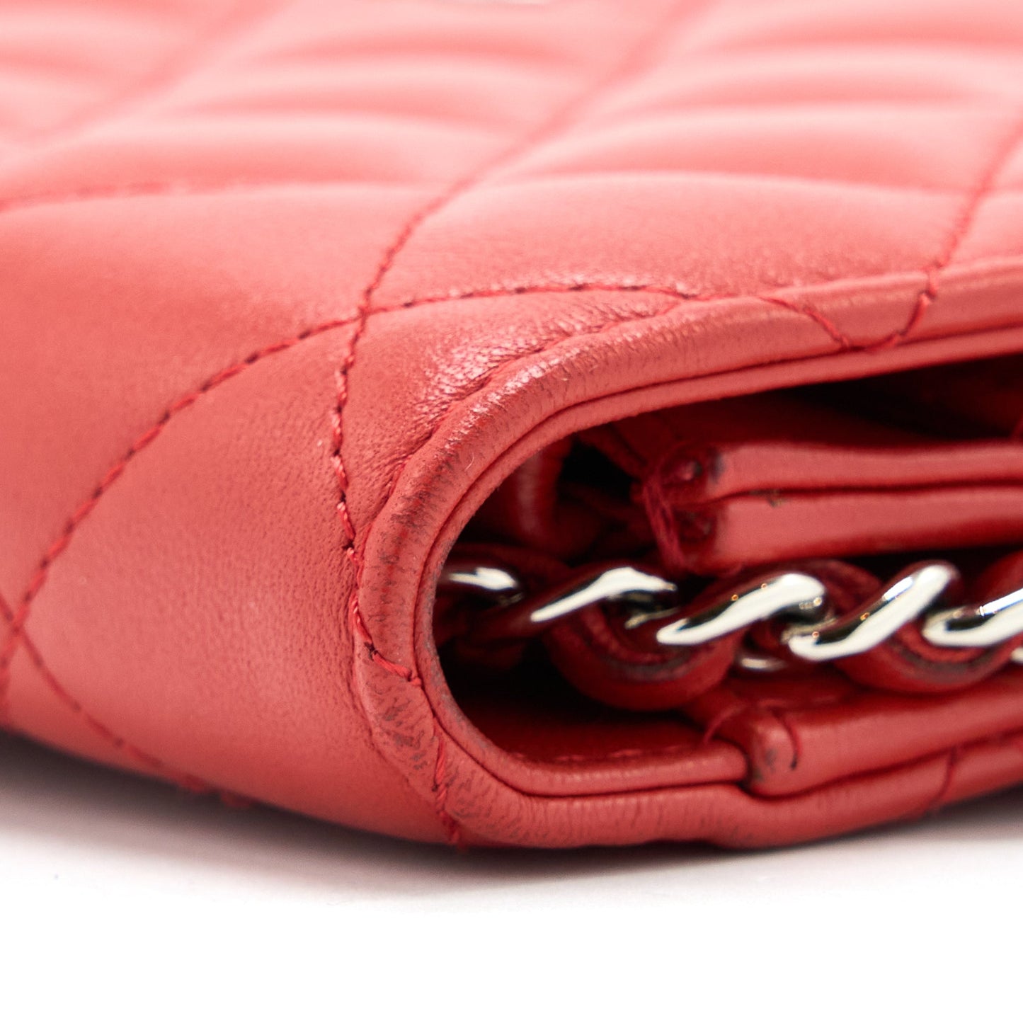 Chanel Classic Wallet On Chain Lambskin Orange Red