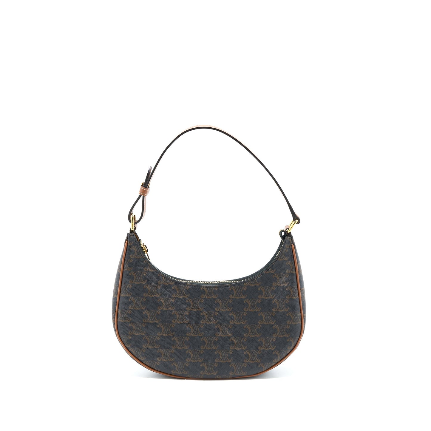 Celine Ava Purse in Triomphe Canvas/Calfskin Tan