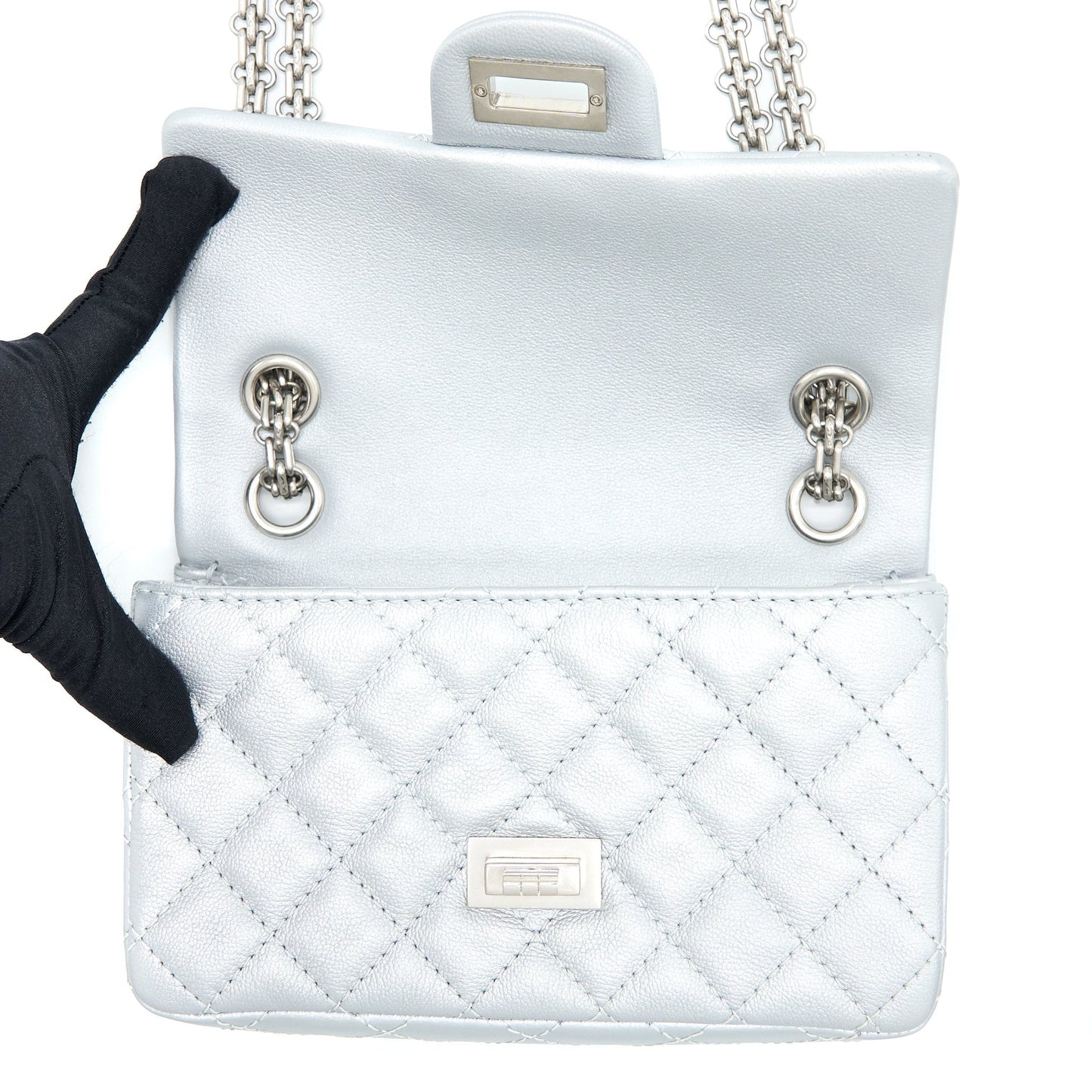 Chanel Mini 2.55 Reissue Flap Bag Calfskin Light Grey
